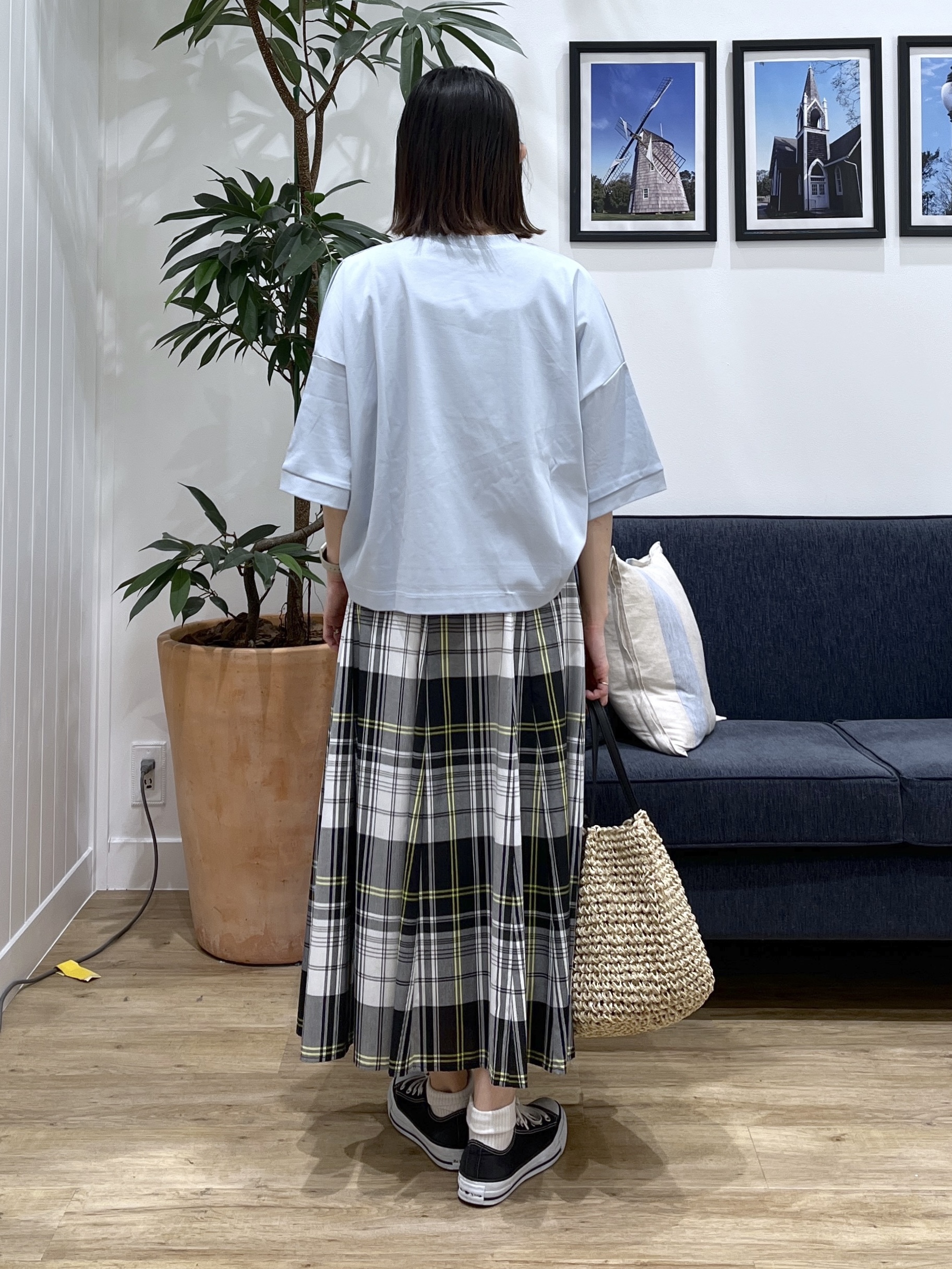 canaさんの「Dessin｜【新色追加/体型カバー】美光沢カットソーボクシーシルエット」を使ったコーディネート