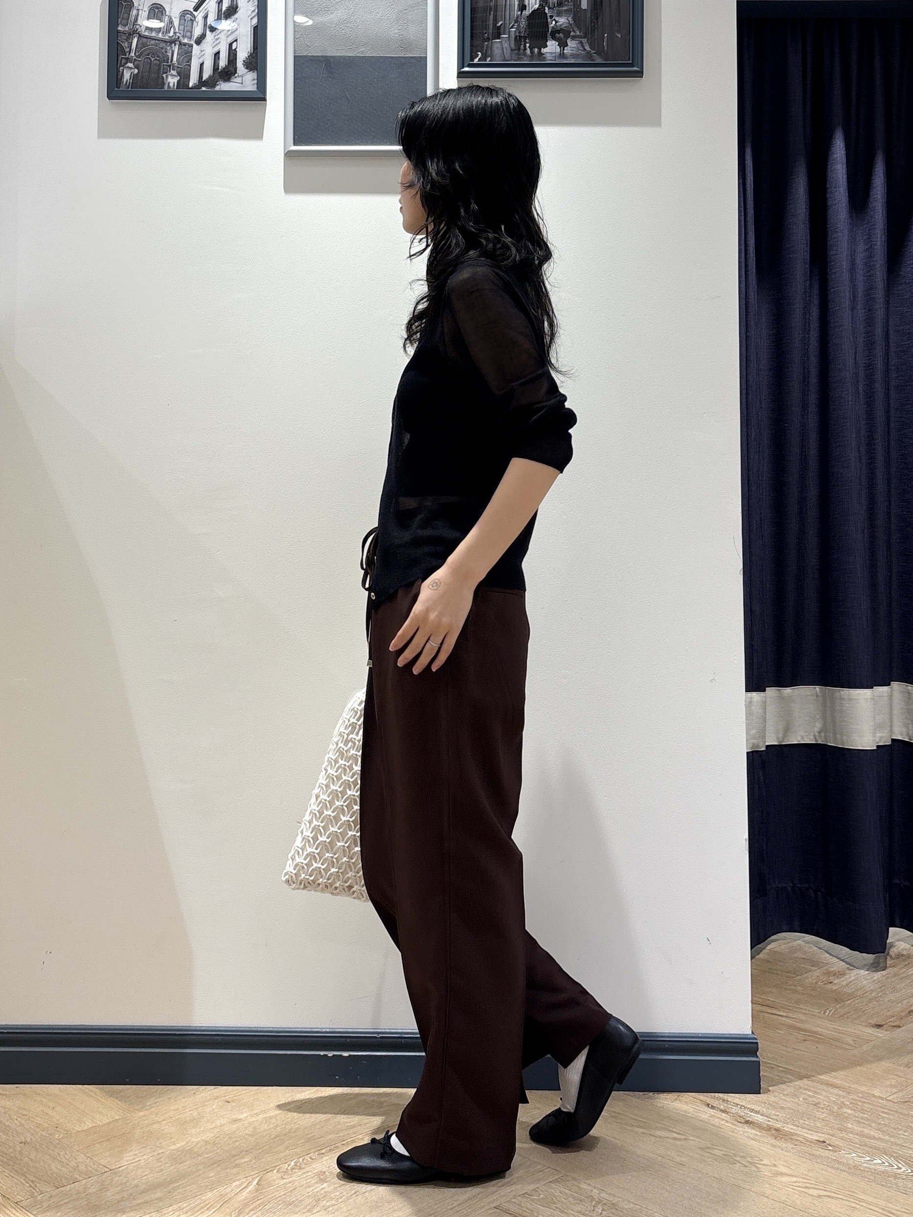 ayakaさんの「grove｜高評価！【洗える/名品】大人の透け感、シアーカーディガン」を使ったコーディネート
