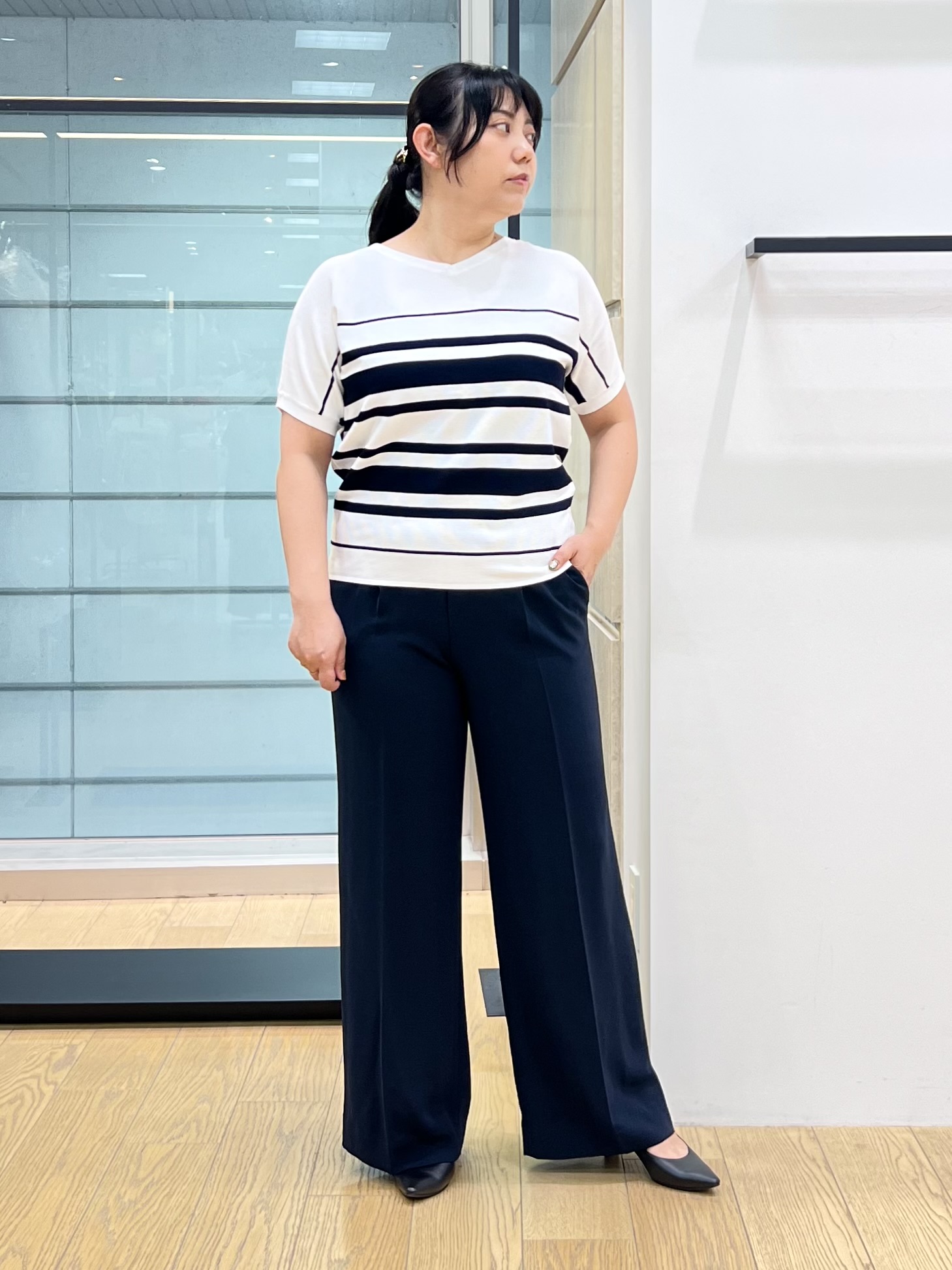 shimaさんの「INDIVI｜【洗える／多機能／SETUP可】着る日傘ダブルジャケット」を使ったコーディネート