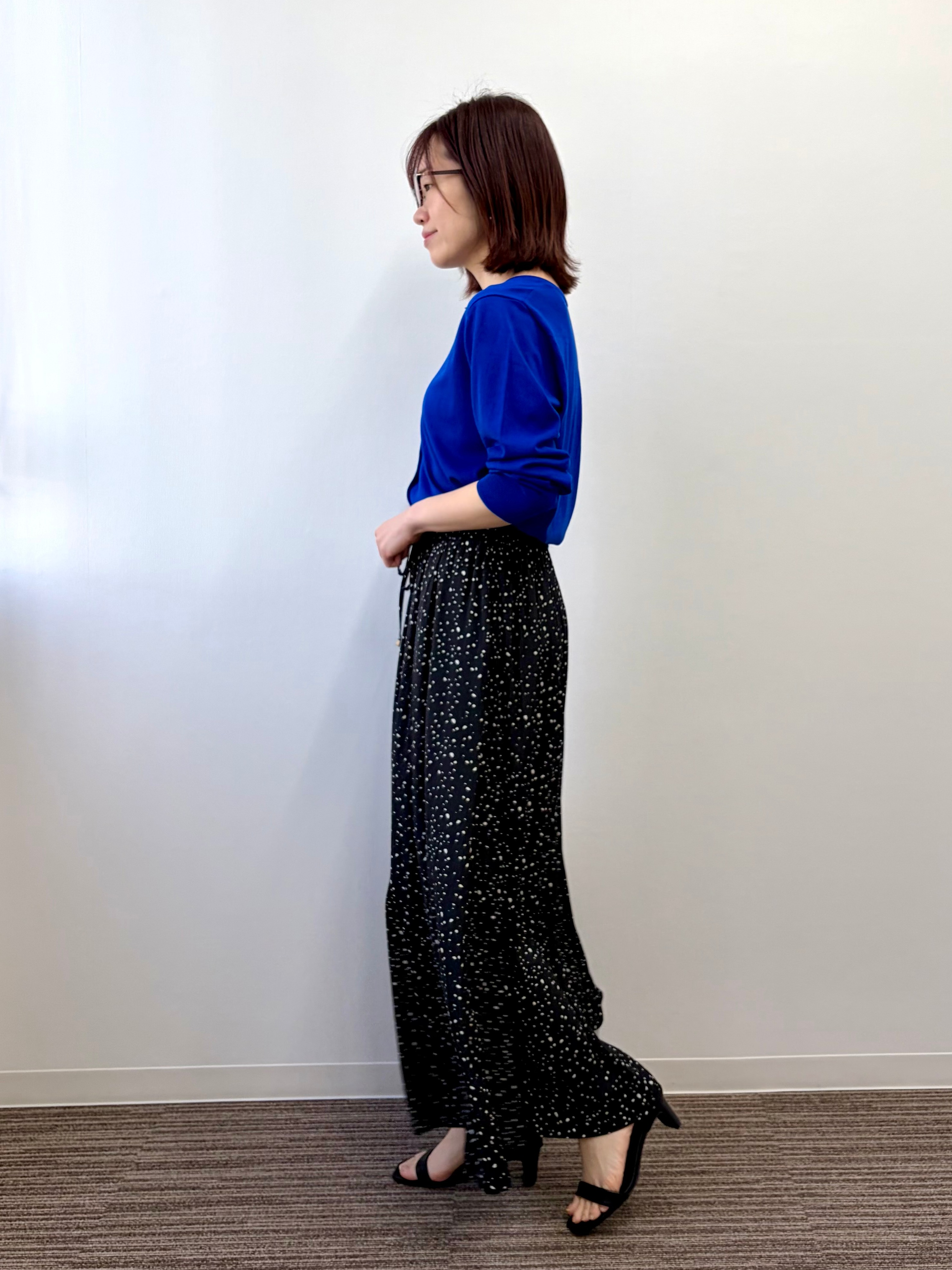 saoriさんの「【UV／冷感】クルーニットカーディガン」を使ったコーディネート