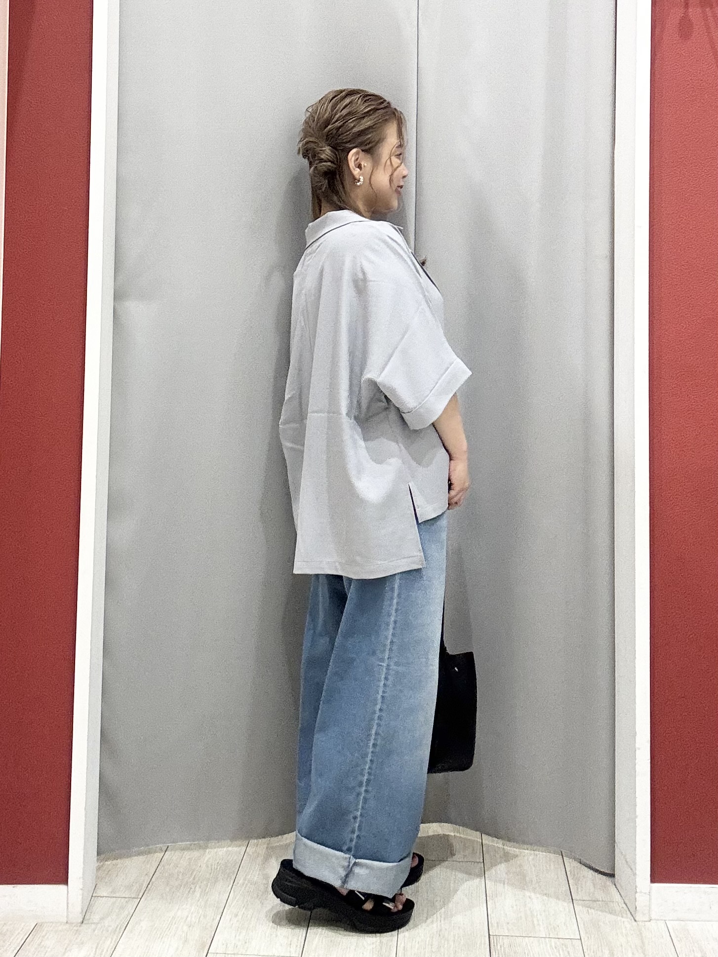 shioさんの「SHOO･LA･RUE｜【セットアップ可/洗濯後しわになりにくい/S-LL】半袖とろみテーラードジャケット」を使ったコーディネート