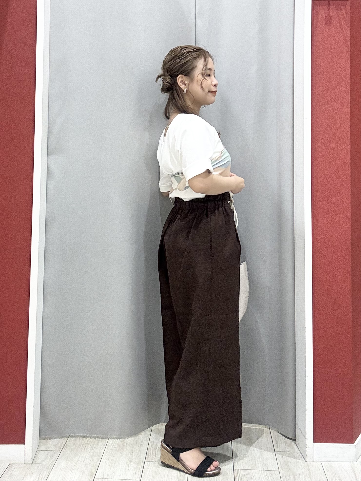 shioさんの「SHOO･LA･RUE｜【ネックアソート】裏ひんやりテレコ5分袖トップス」を使ったコーディネート
