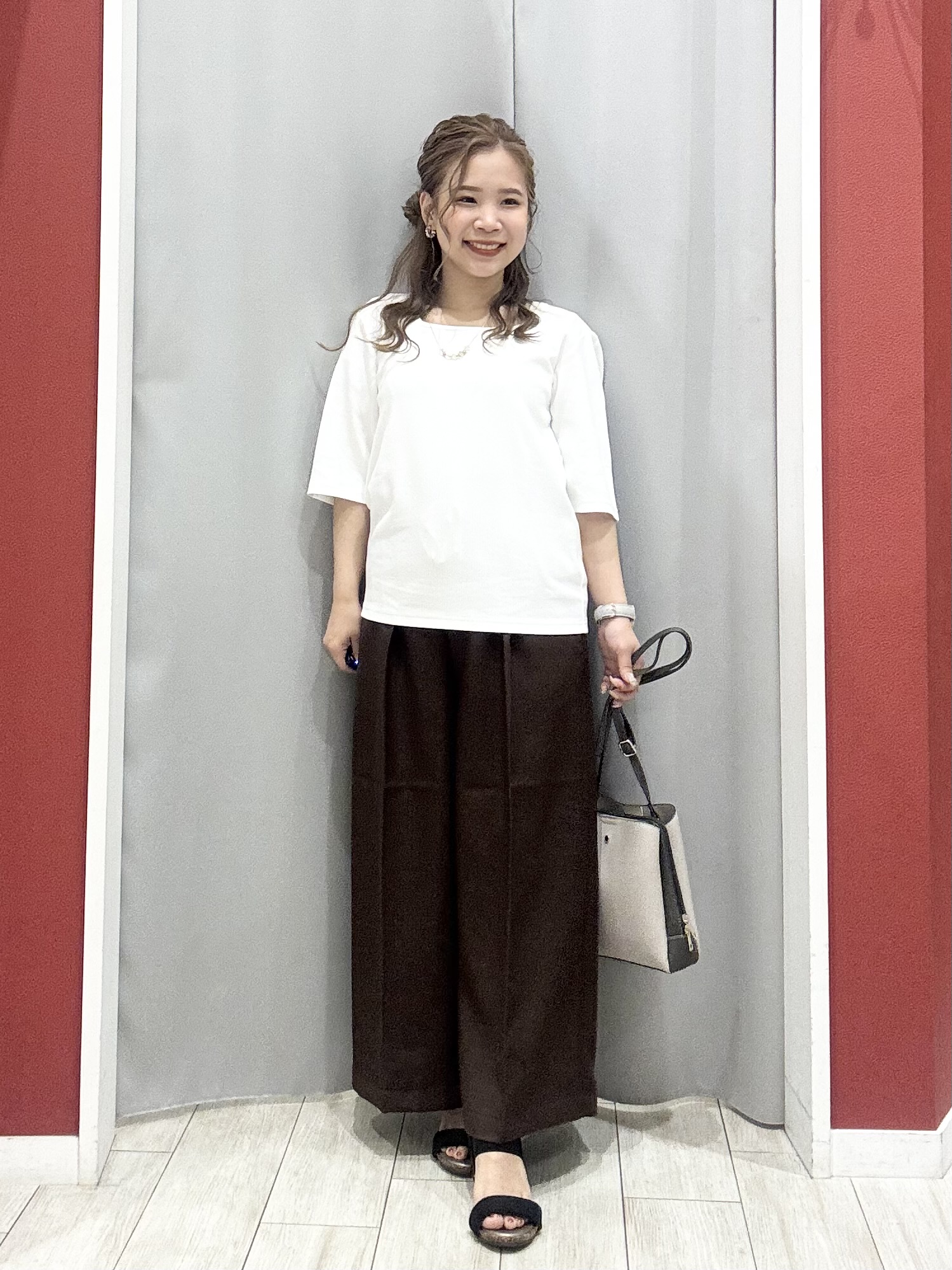 shioさんの「SHOO･LA･RUE｜【ネックアソート】裏ひんやりテレコ5分袖トップス」を使ったコーディネート