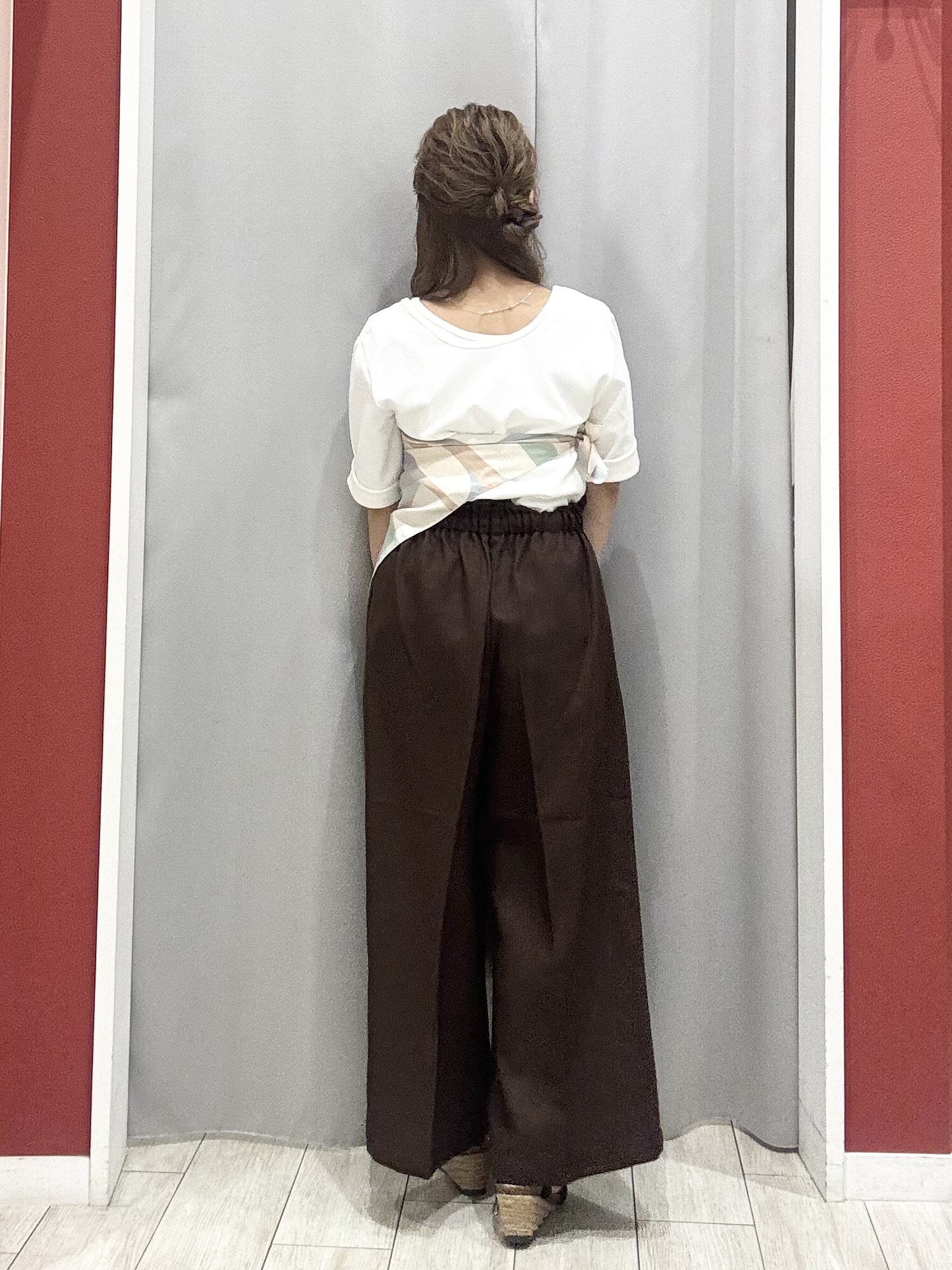 shioさんの「SHOO･LA･RUE｜【ネックアソート】裏ひんやりテレコ5分袖トップス」を使ったコーディネート