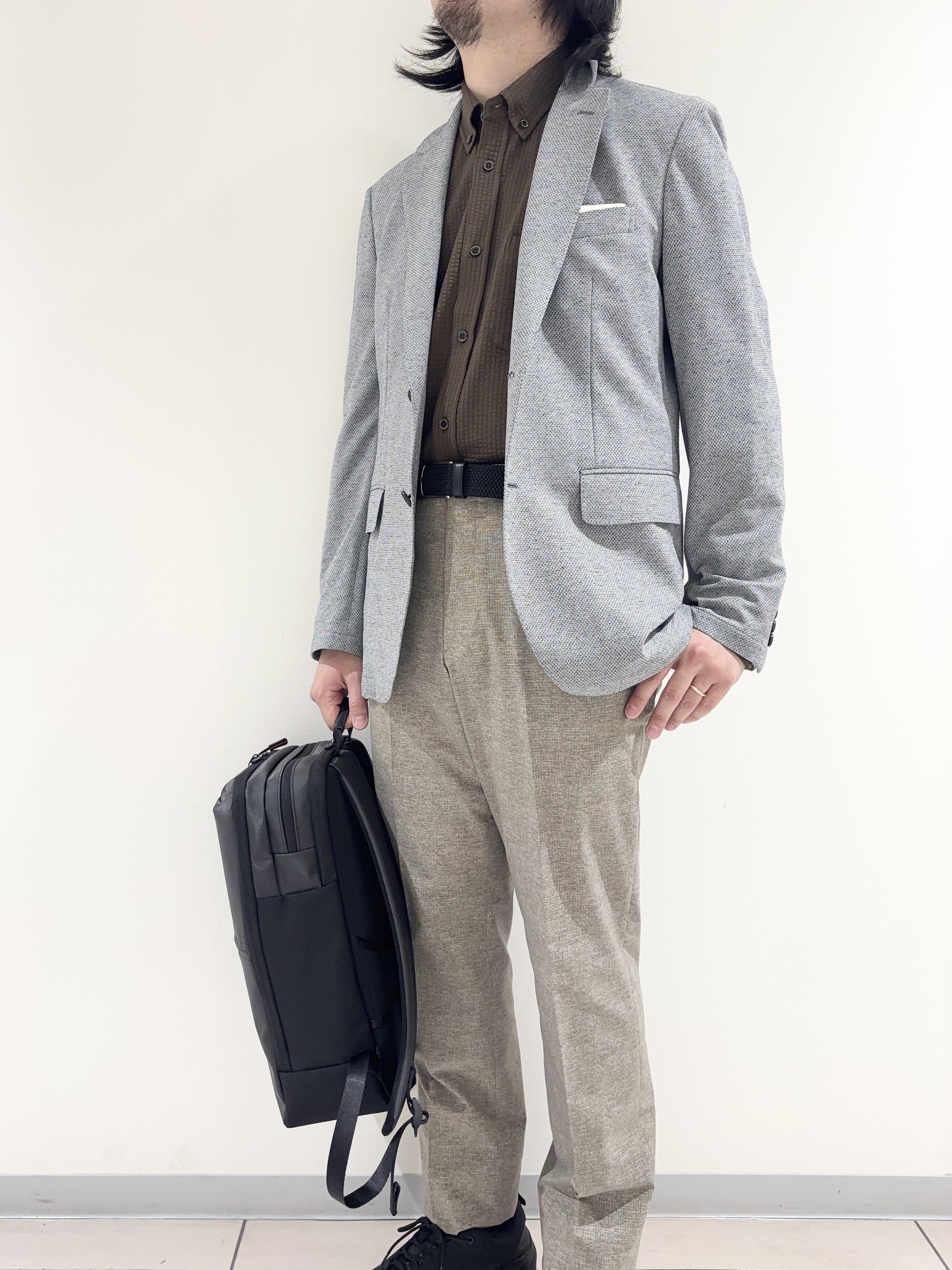 及川さんの「TAKEO KIKUCHI｜【抗菌防臭】CALCULO（R）ジャージ ジャケット」を使ったコーディネート