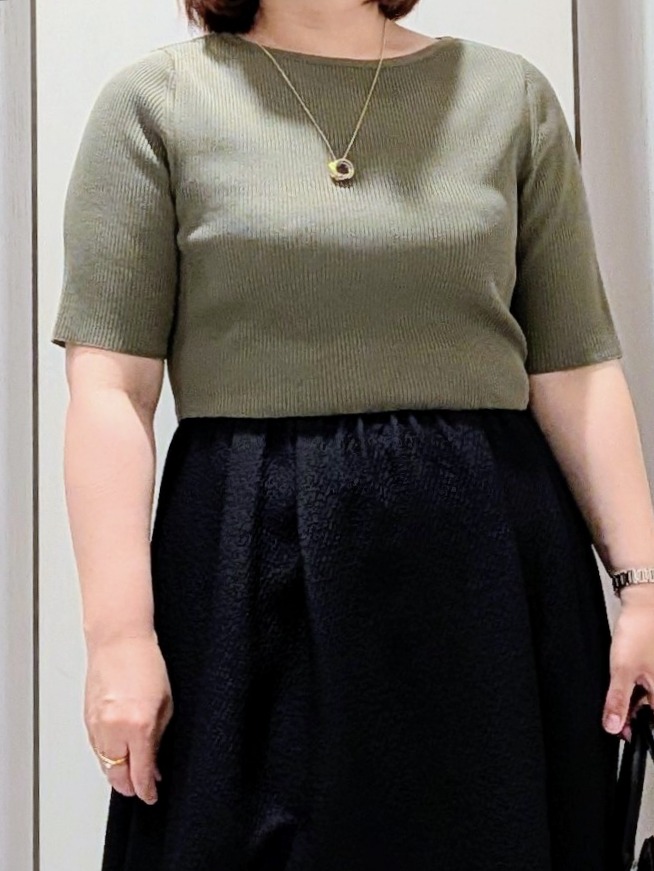 Onumaさんの「UNTITLED｜【一枚でサマ見え】ニットドッキングジャガードワンピース」を使ったコーディネート