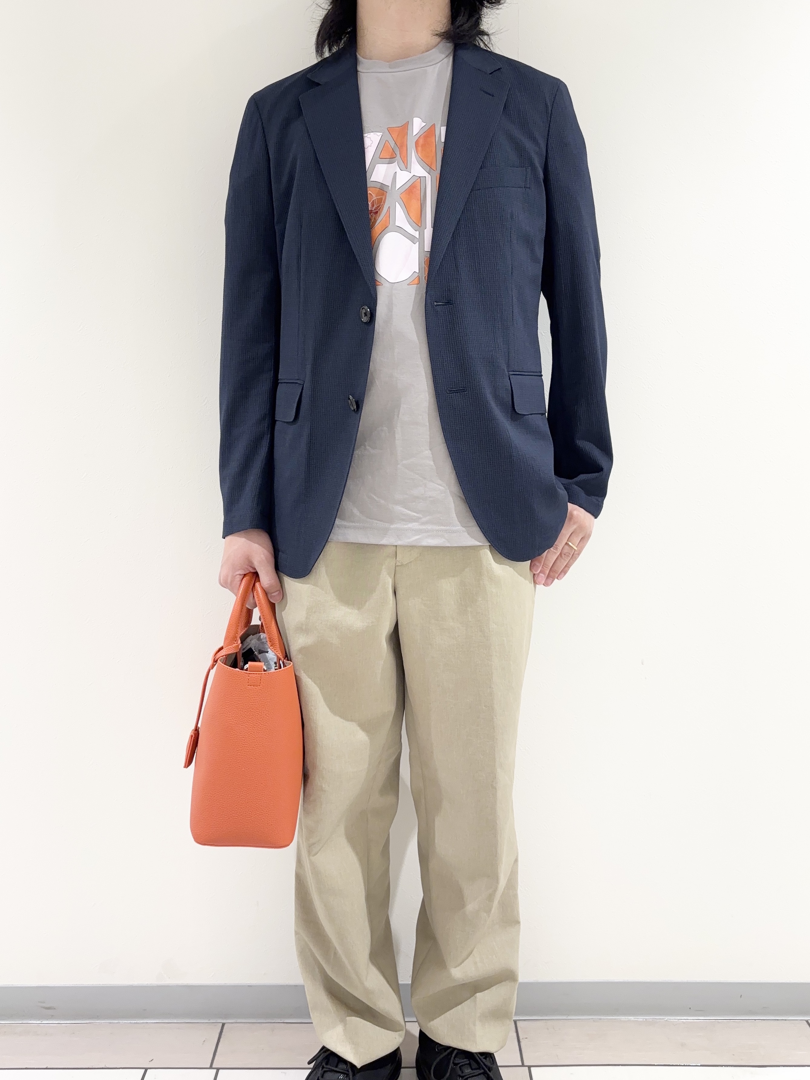 及川さんの「TAKEO KIKUCHI｜【Begin5月号掲載/通気性】トリコットサッカー ジャケット」を使ったコーディネート