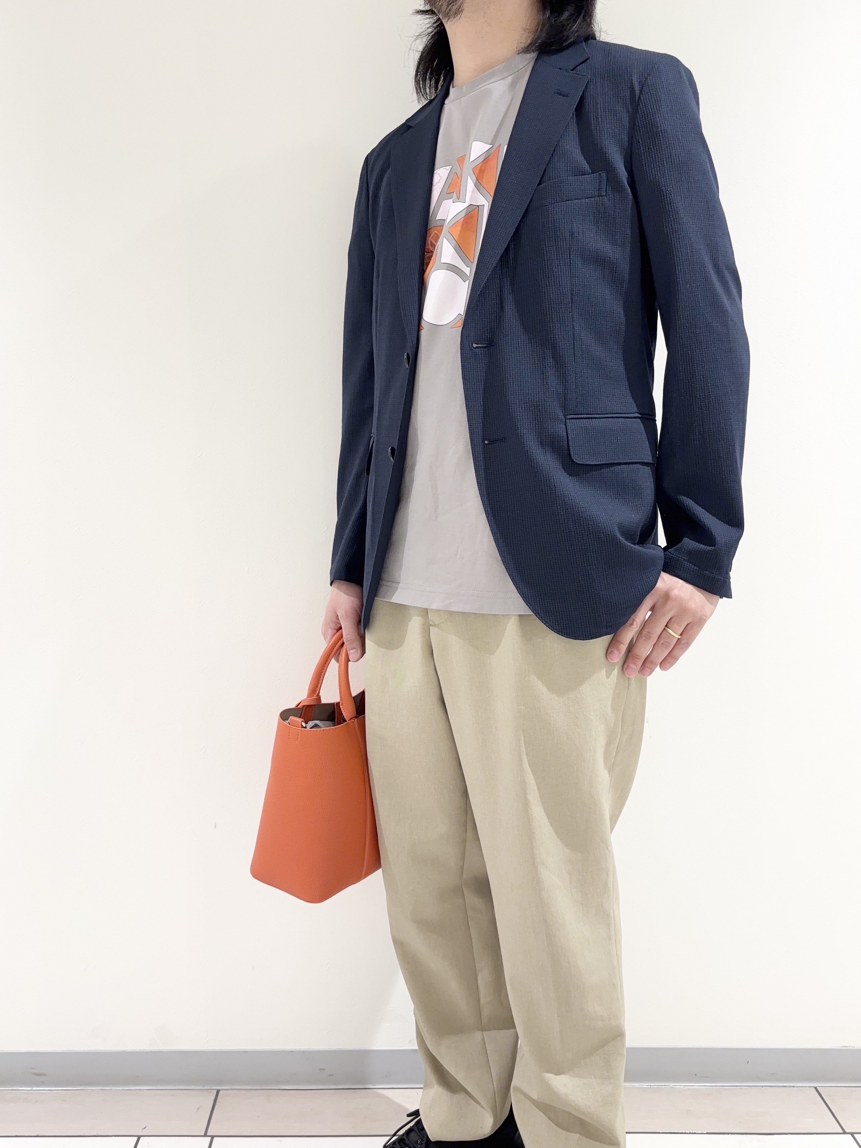 及川さんの「TAKEO KIKUCHI｜【Begin5月号掲載/通気性】トリコットサッカー ジャケット」を使ったコーディネート