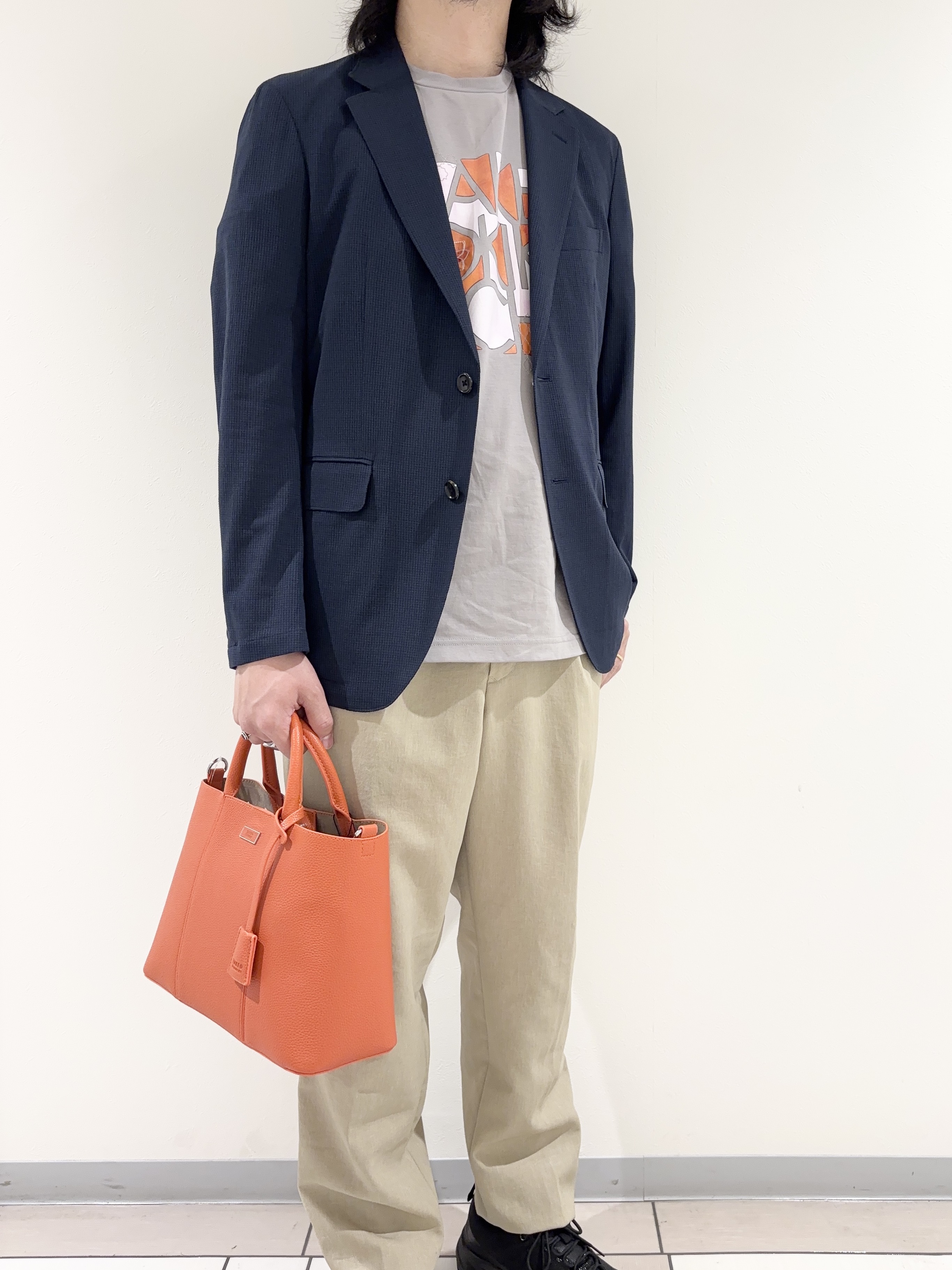 及川さんの「TAKEO KIKUCHI｜【Begin5月号掲載/通気性】トリコットサッカー ジャケット」を使ったコーディネート