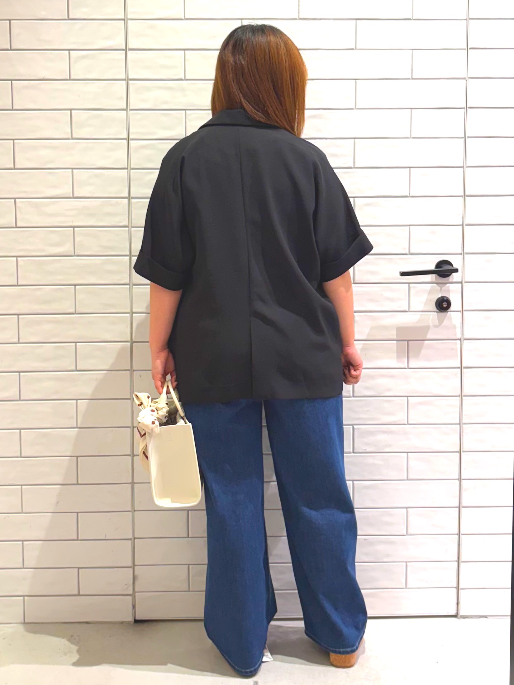 yuuさんの「OPAQUE.CLIP｜【接触冷感／吸水速乾／防シワ】リネンライクテーラードジャケット《洗濯機OK》」を使ったコーディネート