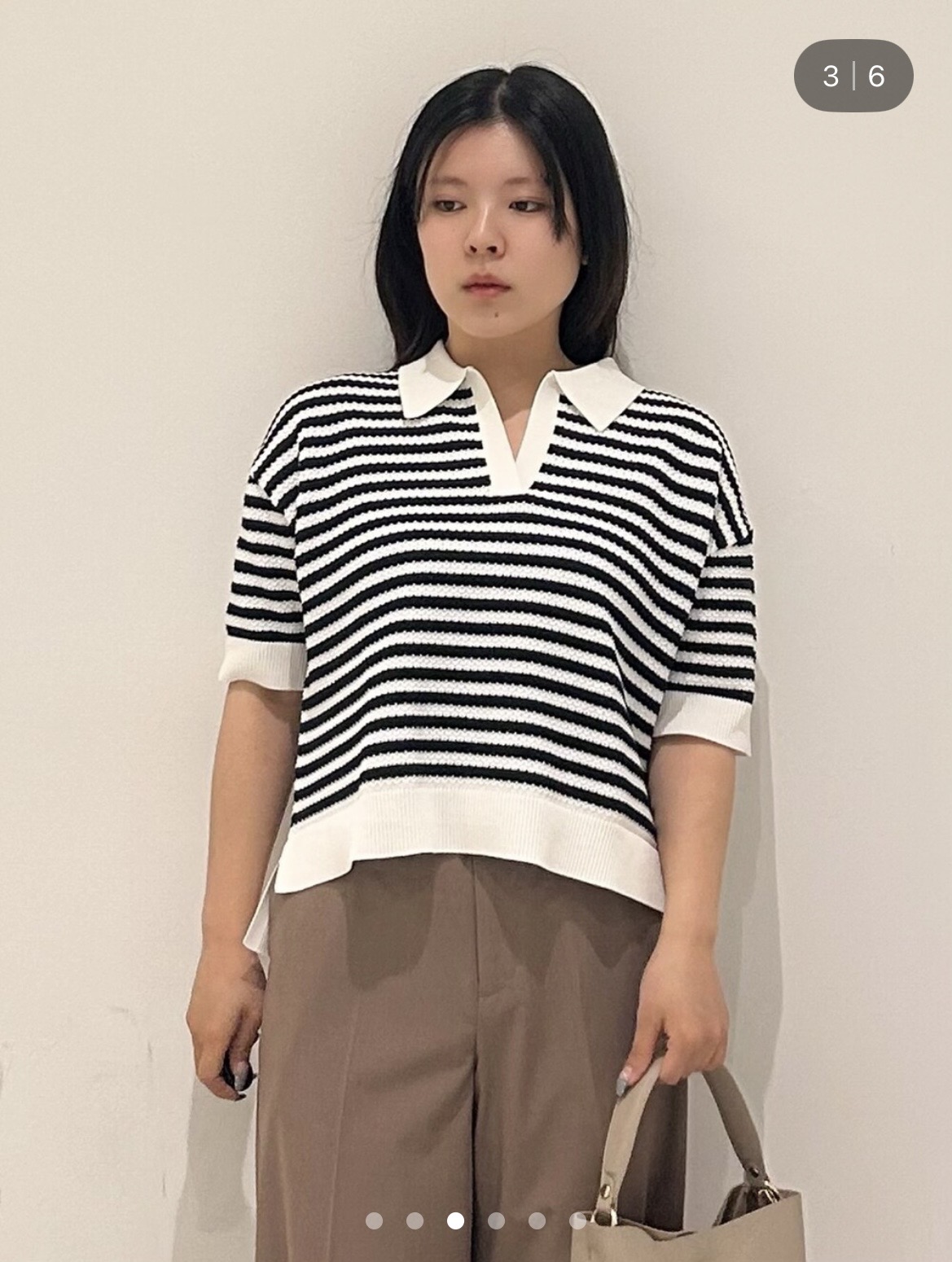とりみさんの「DRESSTERIOR｜ウォッシャブルスキッパークロップドニット」を使ったコーディネート