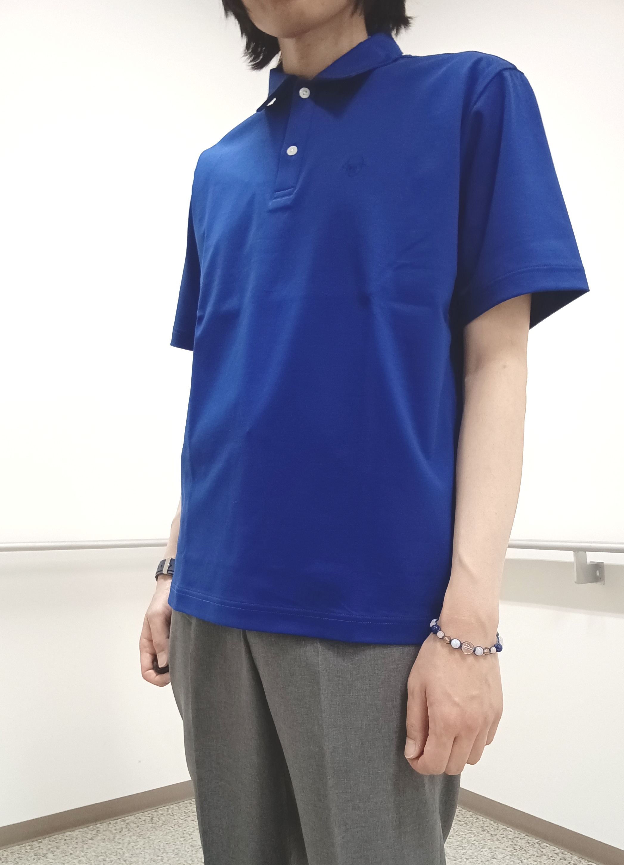 moritaさんの「TAKEO KIKUCHI｜【接触冷感】アイスクリアコットン ワンポイント ポロシャツ」を使ったコーディネート