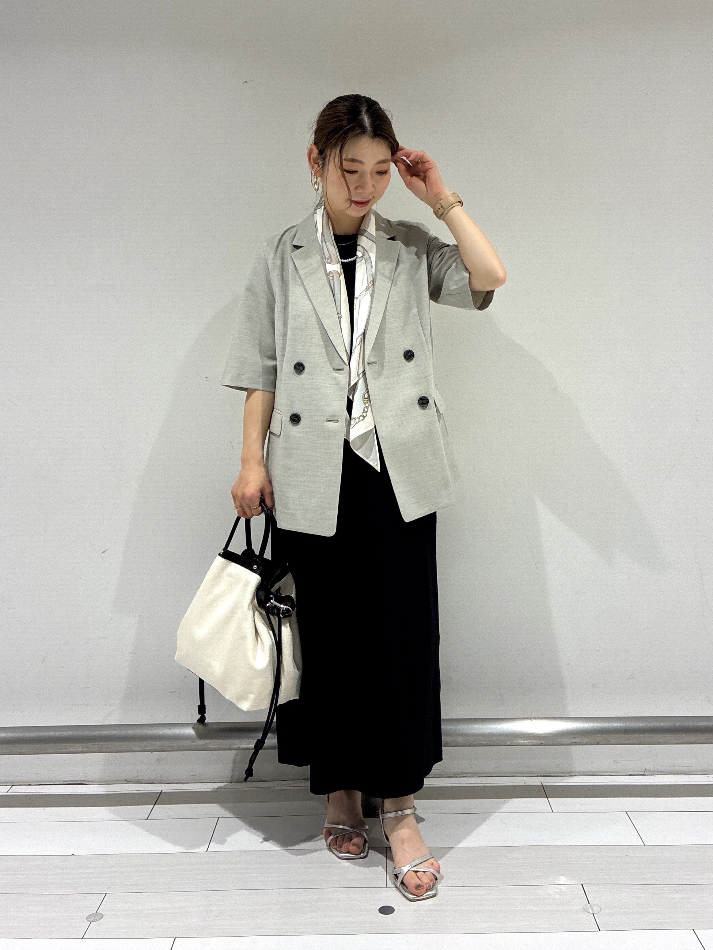 Rinさんの「UNTITLED｜【接触冷感/UVカット/遮熱/抗菌防臭】ライトプレーティングワンピース」を使ったコーディネート