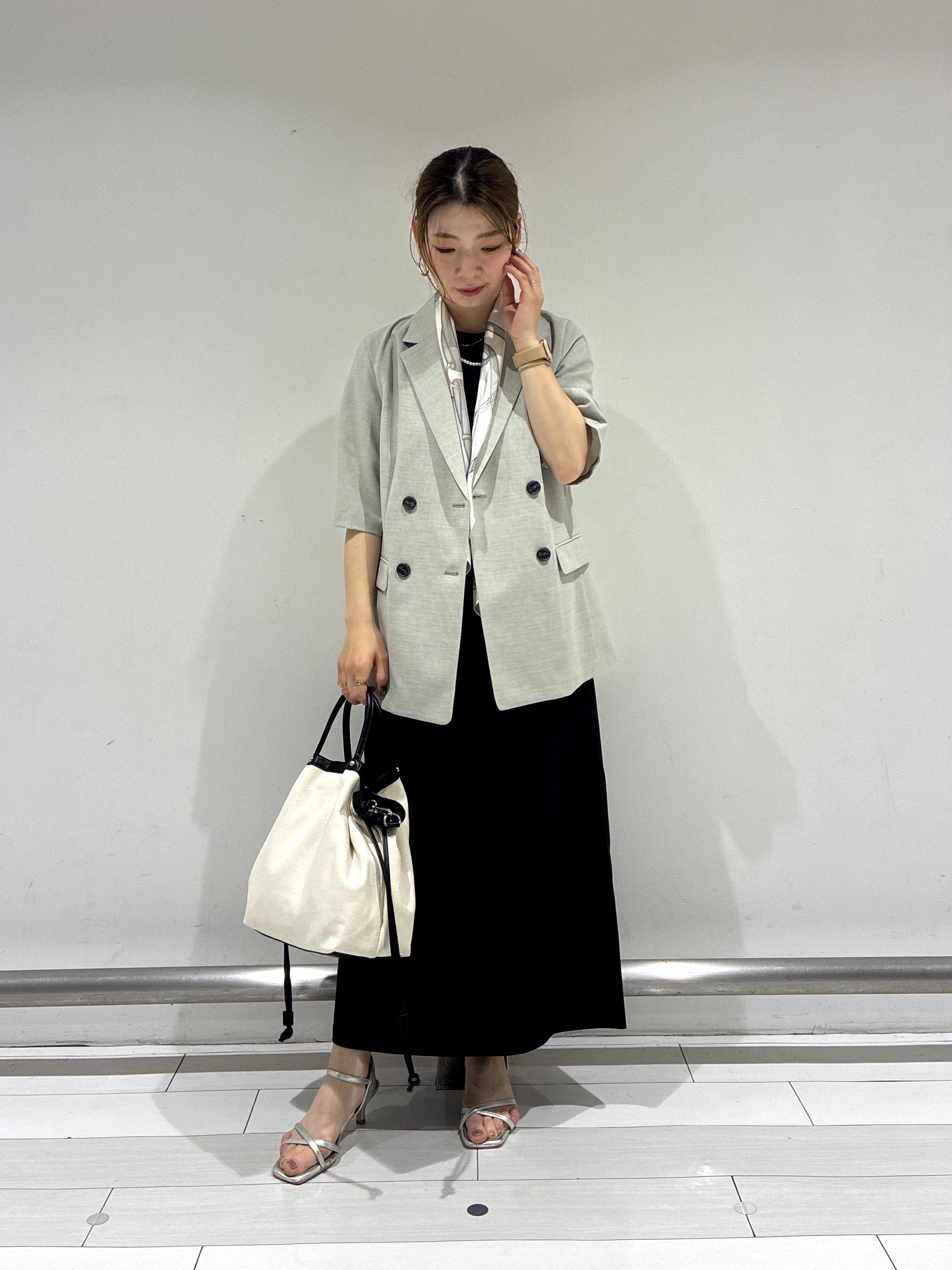 Rinさんの「UNTITLED｜【接触冷感/UVカット/遮熱/抗菌防臭】ライトプレーティングワンピース」を使ったコーディネート