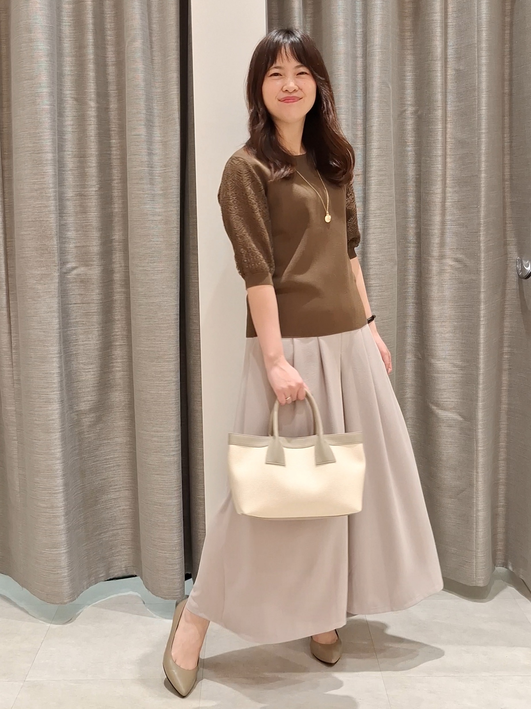 YuKaRiさんの「UNTITLED｜【洗える】エレガンススリーブニット」を使ったコーディネート
