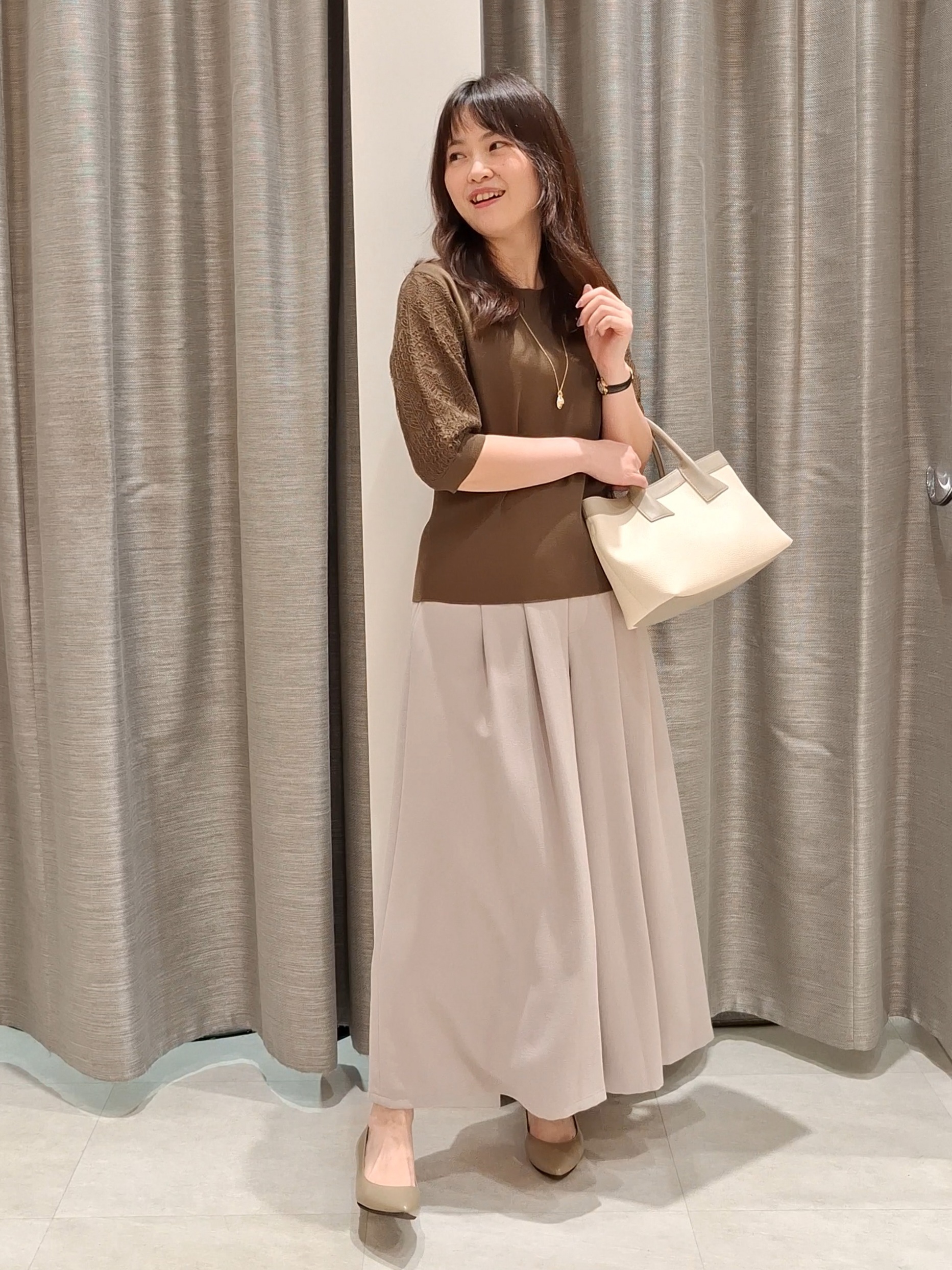YuKaRiさんの「UNTITLED｜【洗える】エレガンススリーブニット」を使ったコーディネート