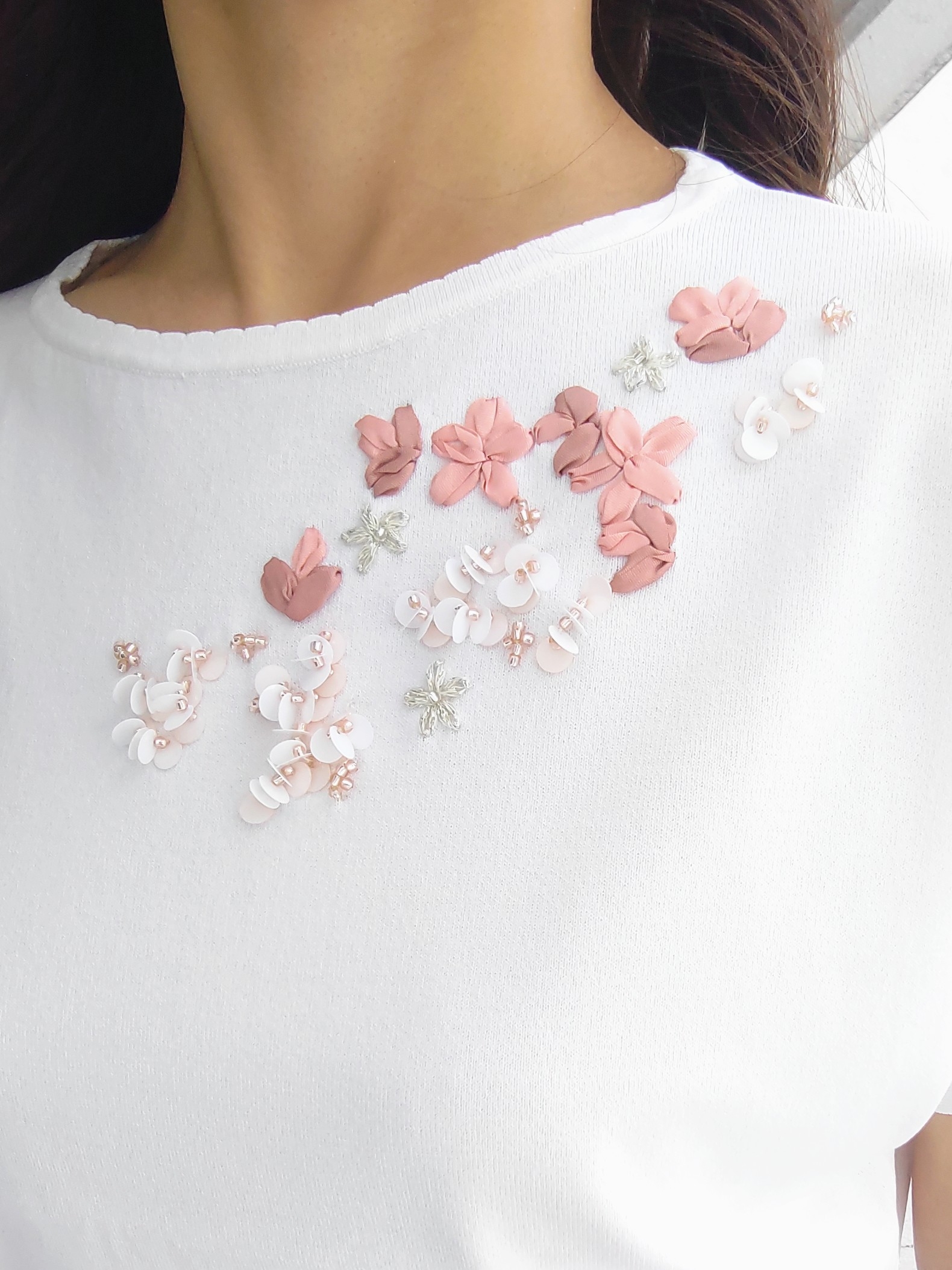 keinaさんの「SunaUna｜【SS～Lサイズ展開／スパンコール・ビジュー・刺繍】クラフトニット」を使ったコーディネート