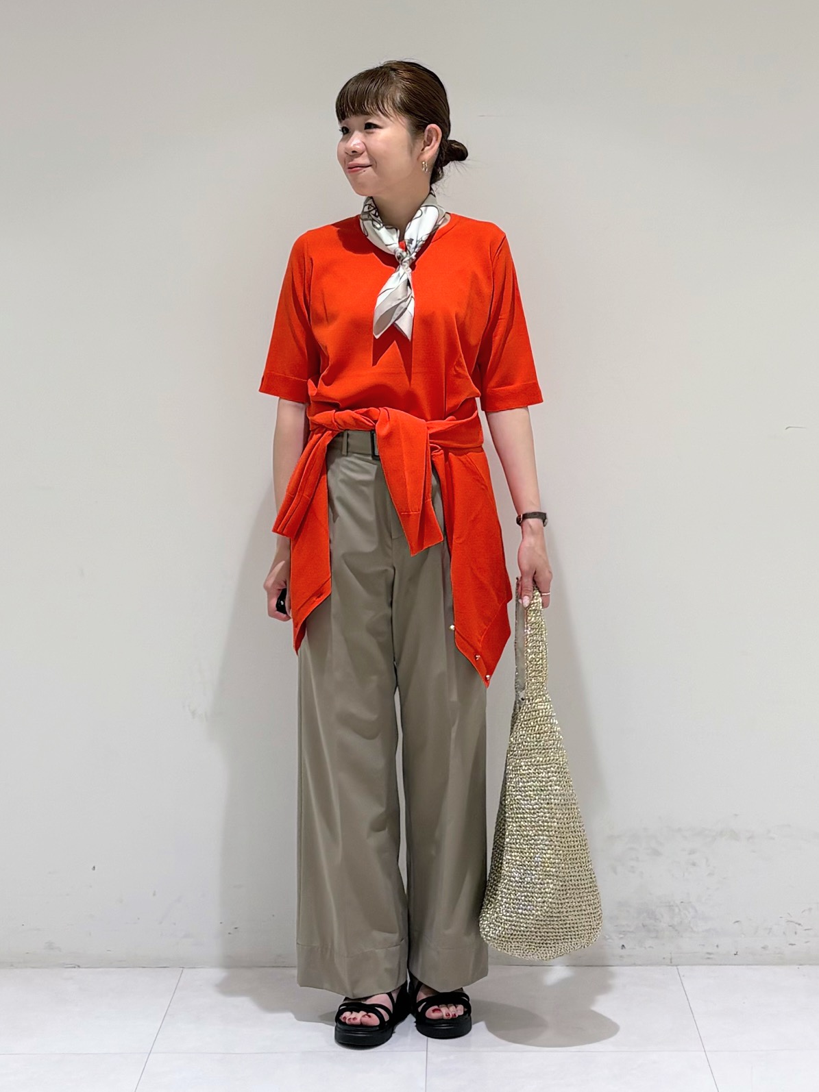tsuyuさんの「INDIVI｜【UVケア/接触冷感／アンサンブル】丸首カーディガン＆袖スリット5分袖ニット」を使ったコーディネート