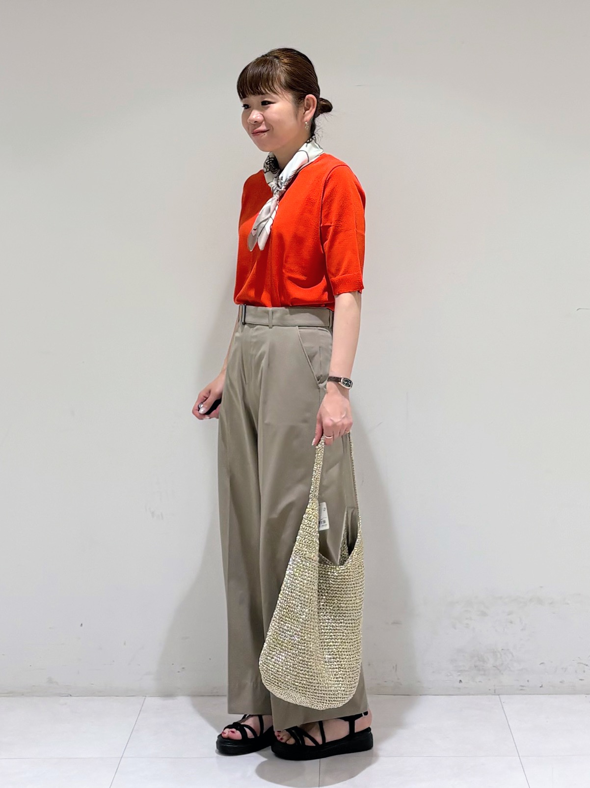 tsuyuさんの「INDIVI｜【UVケア/接触冷感／アンサンブル】丸首カーディガン＆袖スリット5分袖ニット」を使ったコーディネート