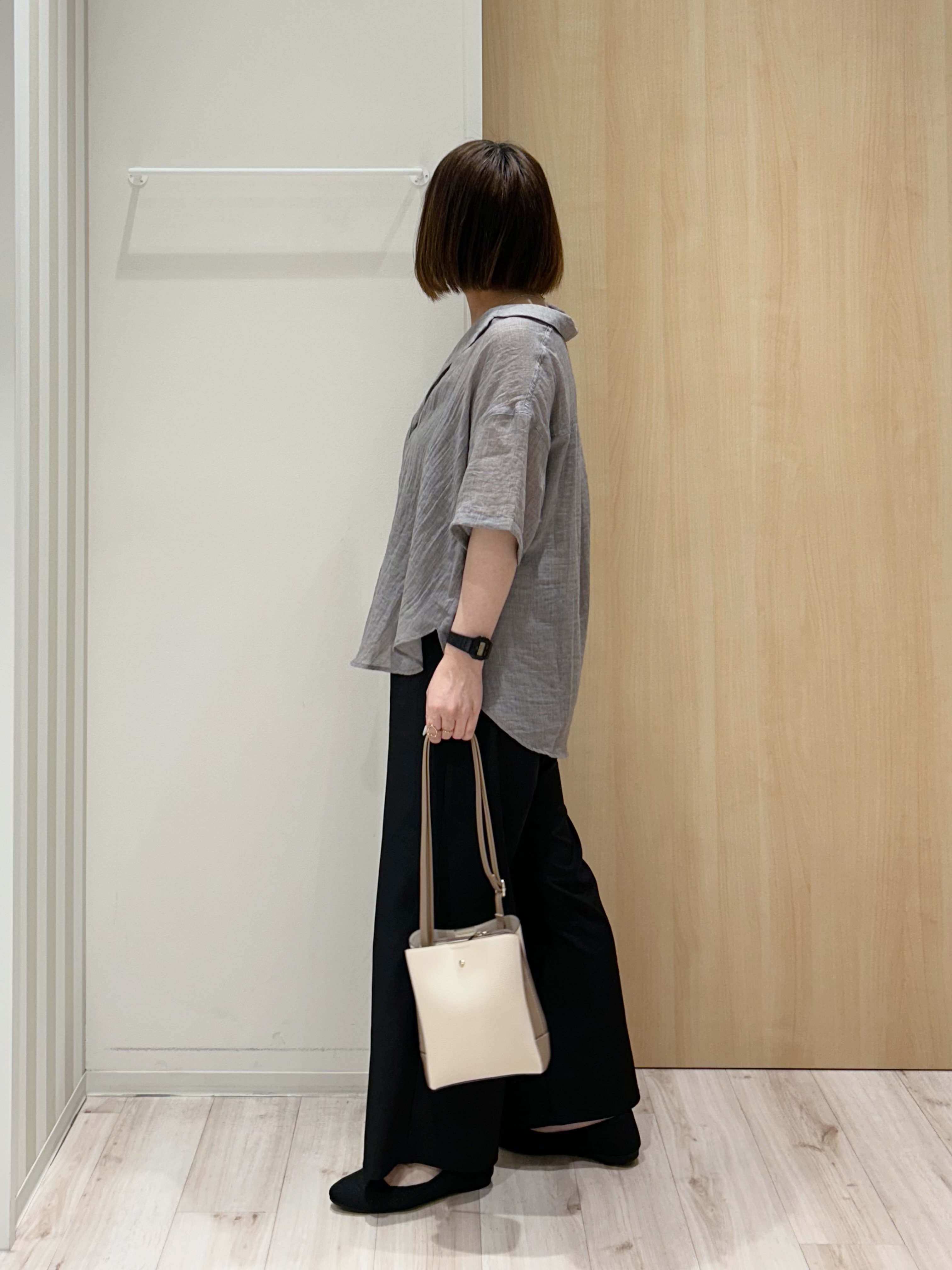 maaaさんの「SHOO･LA･RUE｜【S-LL】ナチュラルに決まる 半袖シアーシャツジャケット」を使ったコーディネート