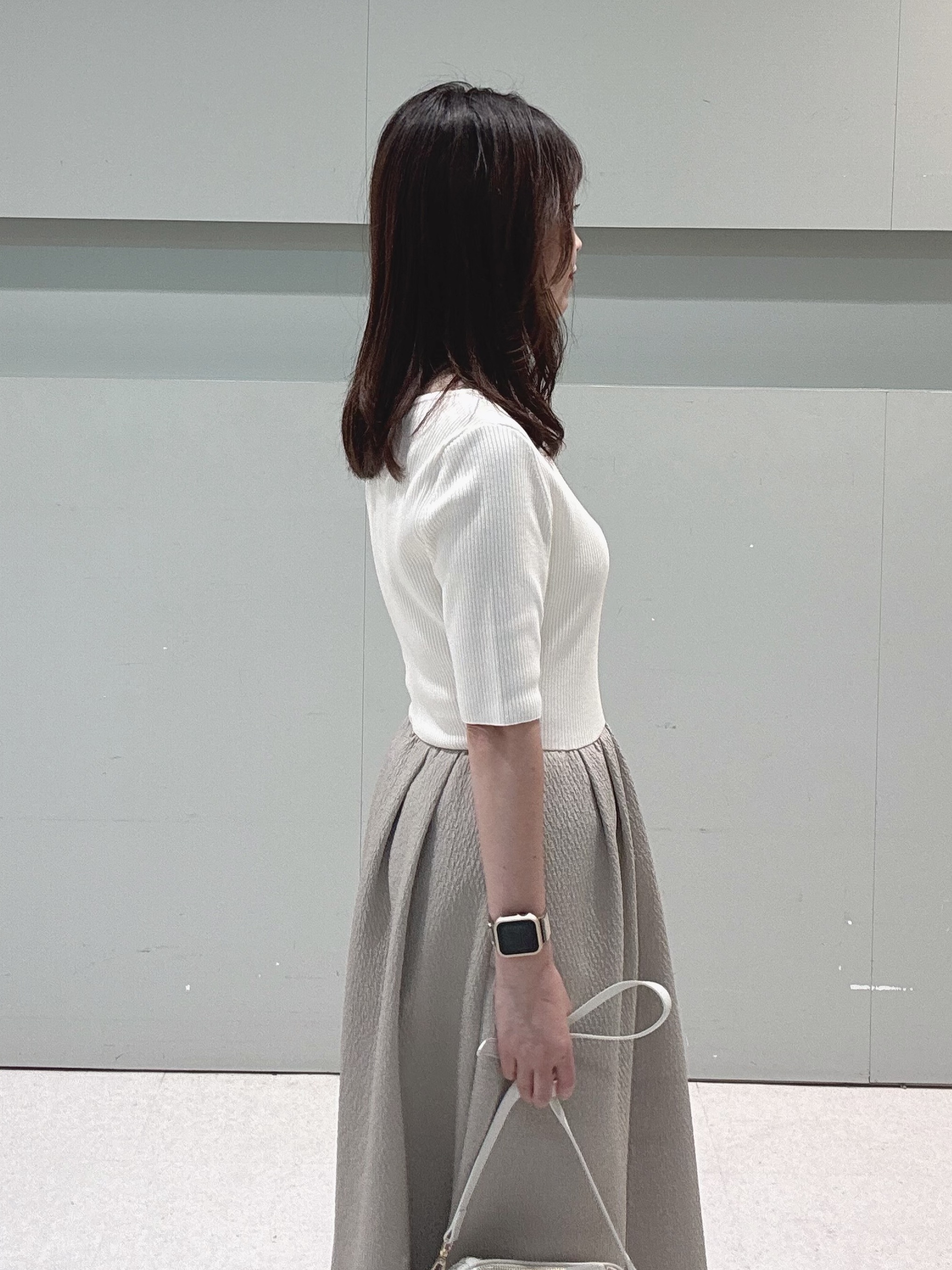 makiさんの「UNTITLED｜【一枚でサマ見え】ニットドッキングジャガードワンピース」を使ったコーディネート