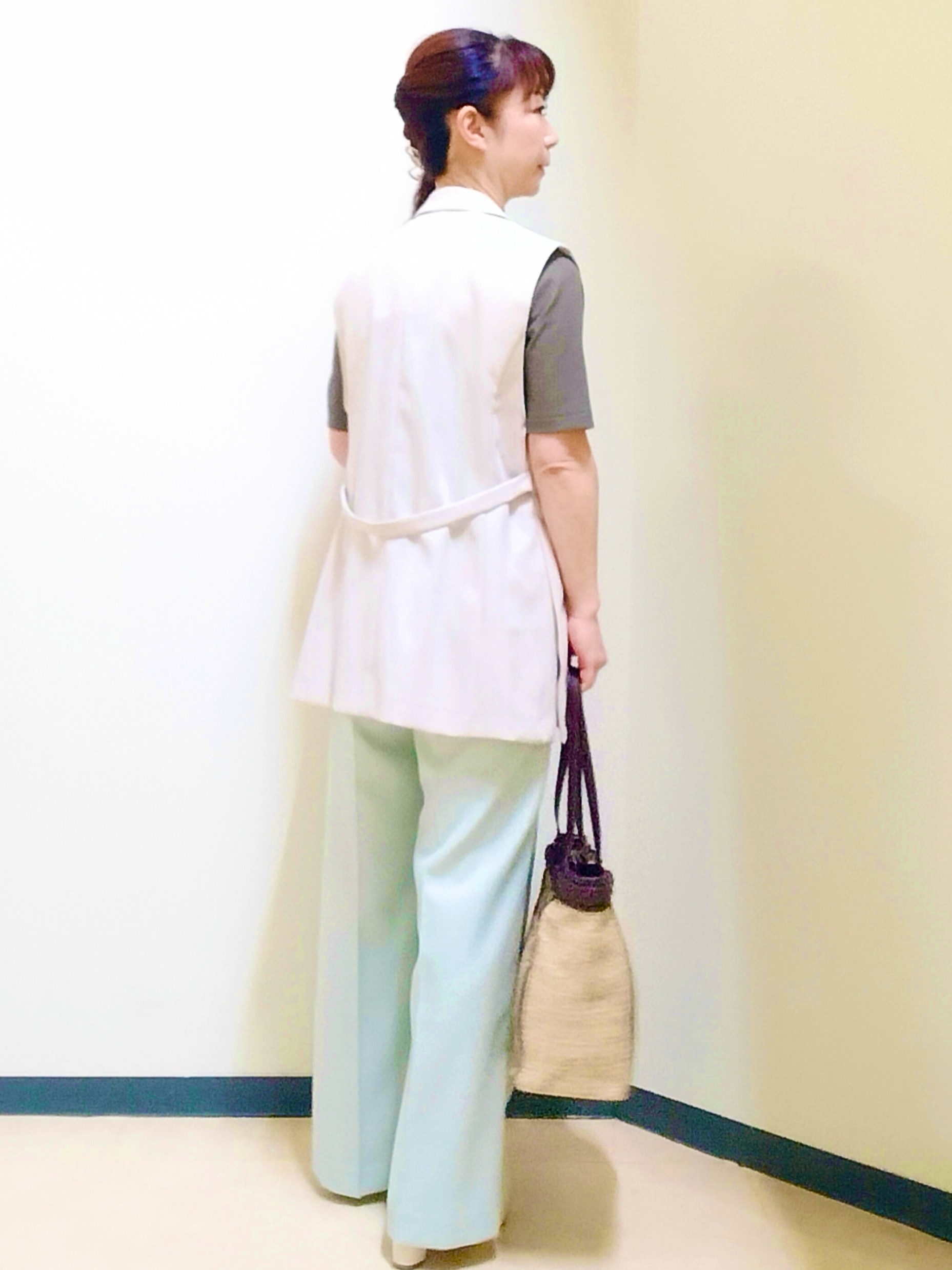 花さんの「Reflect｜【インナーにおすすめ◎】クルーネックストレッチリブトップス」を使ったコーディネート