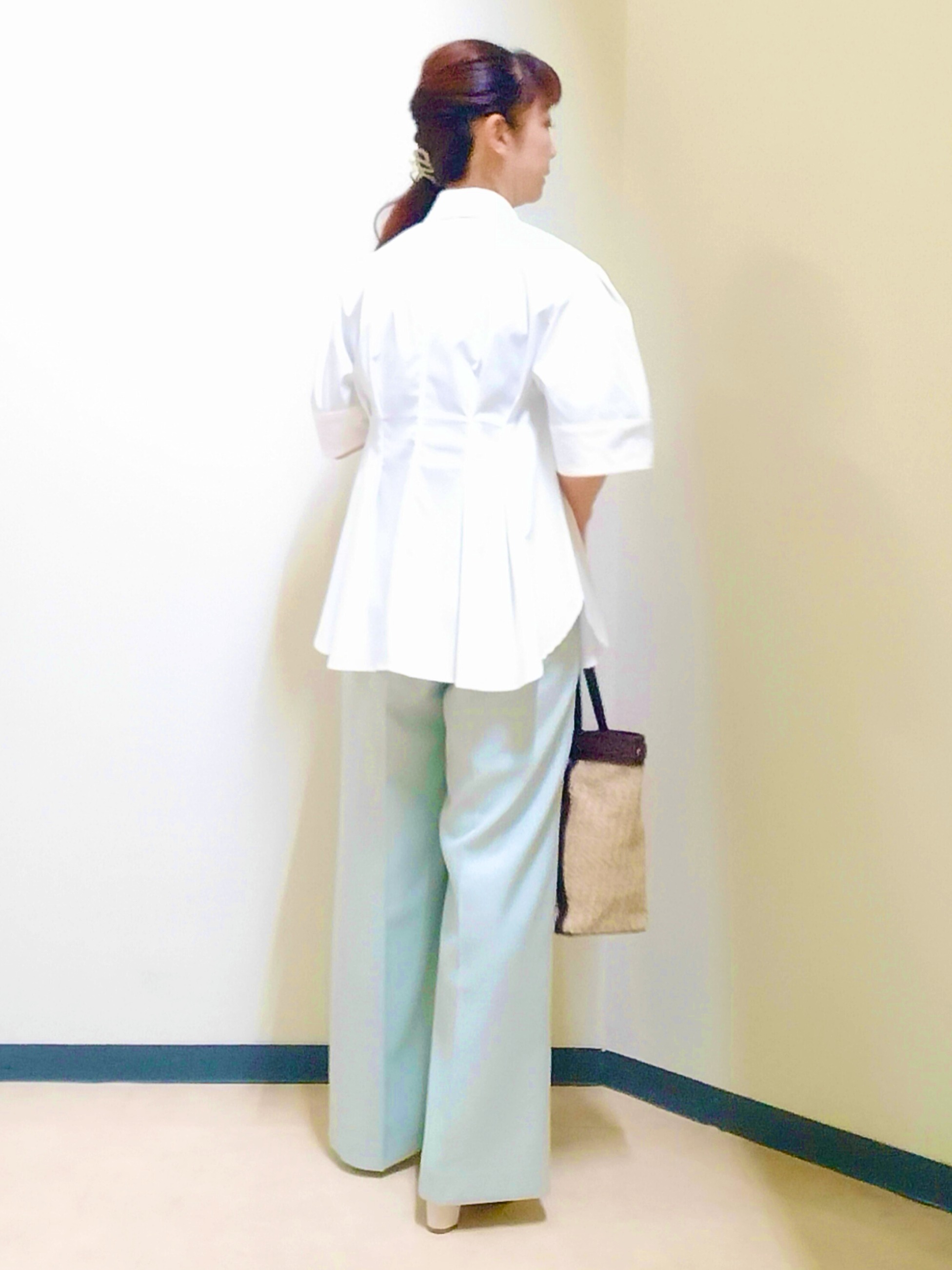 花さんの「Reflect｜【インナーにおすすめ◎】クルーネックストレッチリブトップス」を使ったコーディネート