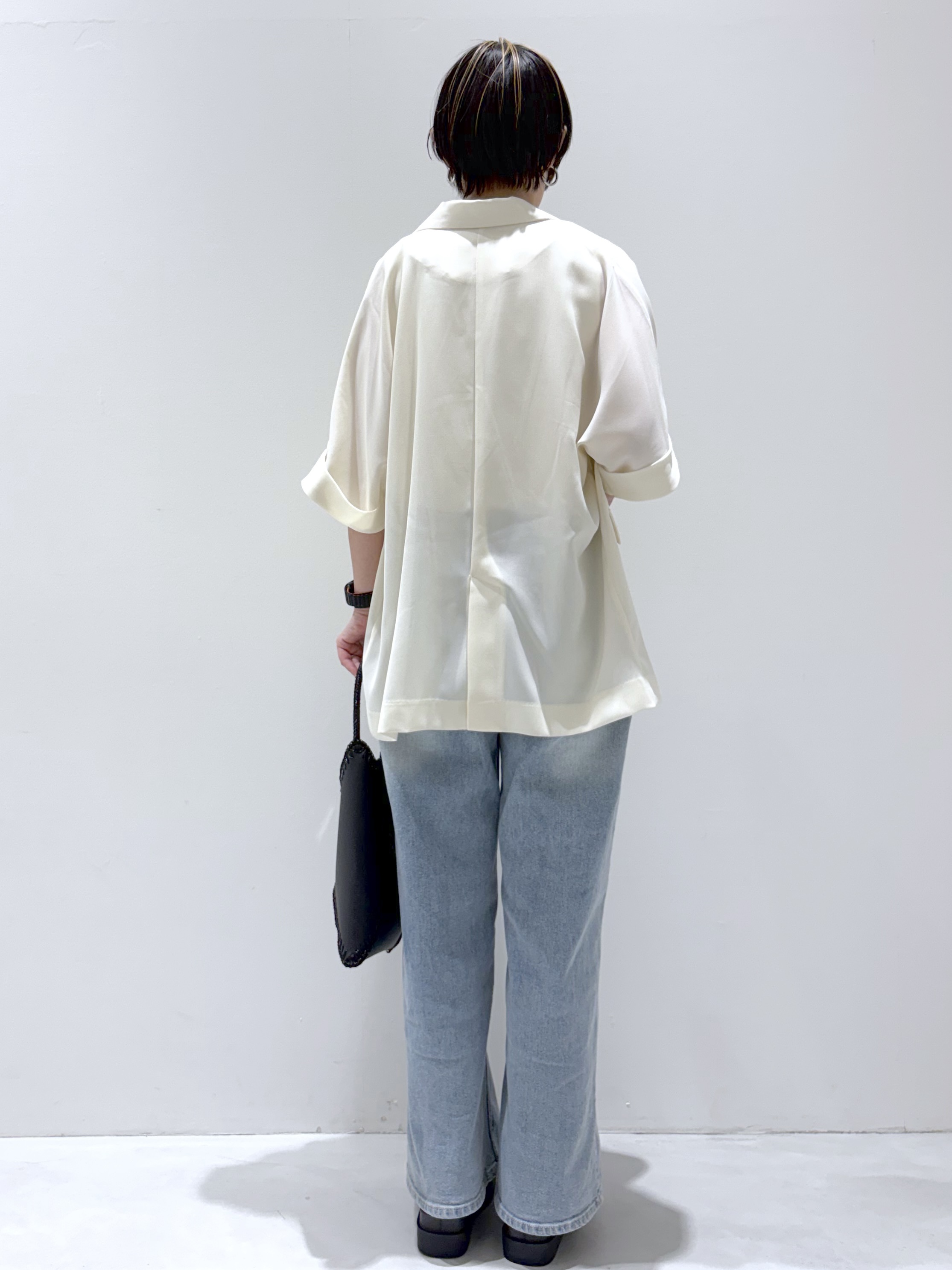 こじさんの「OPAQUE.CLIP｜【接触冷感／吸水速乾／防シワ】リネンライクテーラードジャケット《洗濯機OK》」を使ったコーディネート