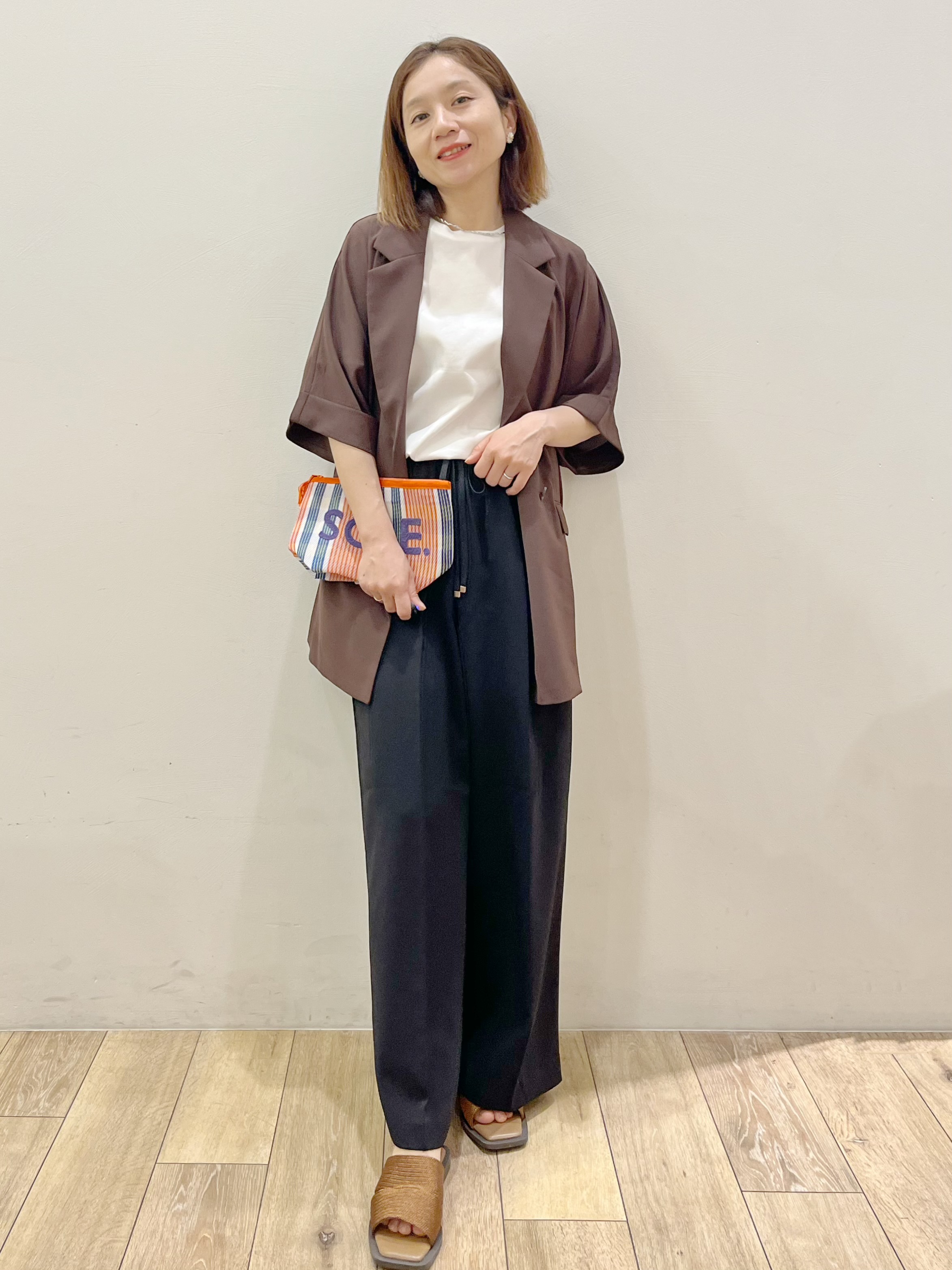 kcさんの「OPAQUE.CLIP｜オーガニックコットン混ベーシックTシャツ【洗濯機OK】《SS～LL》」を使ったコーディネート