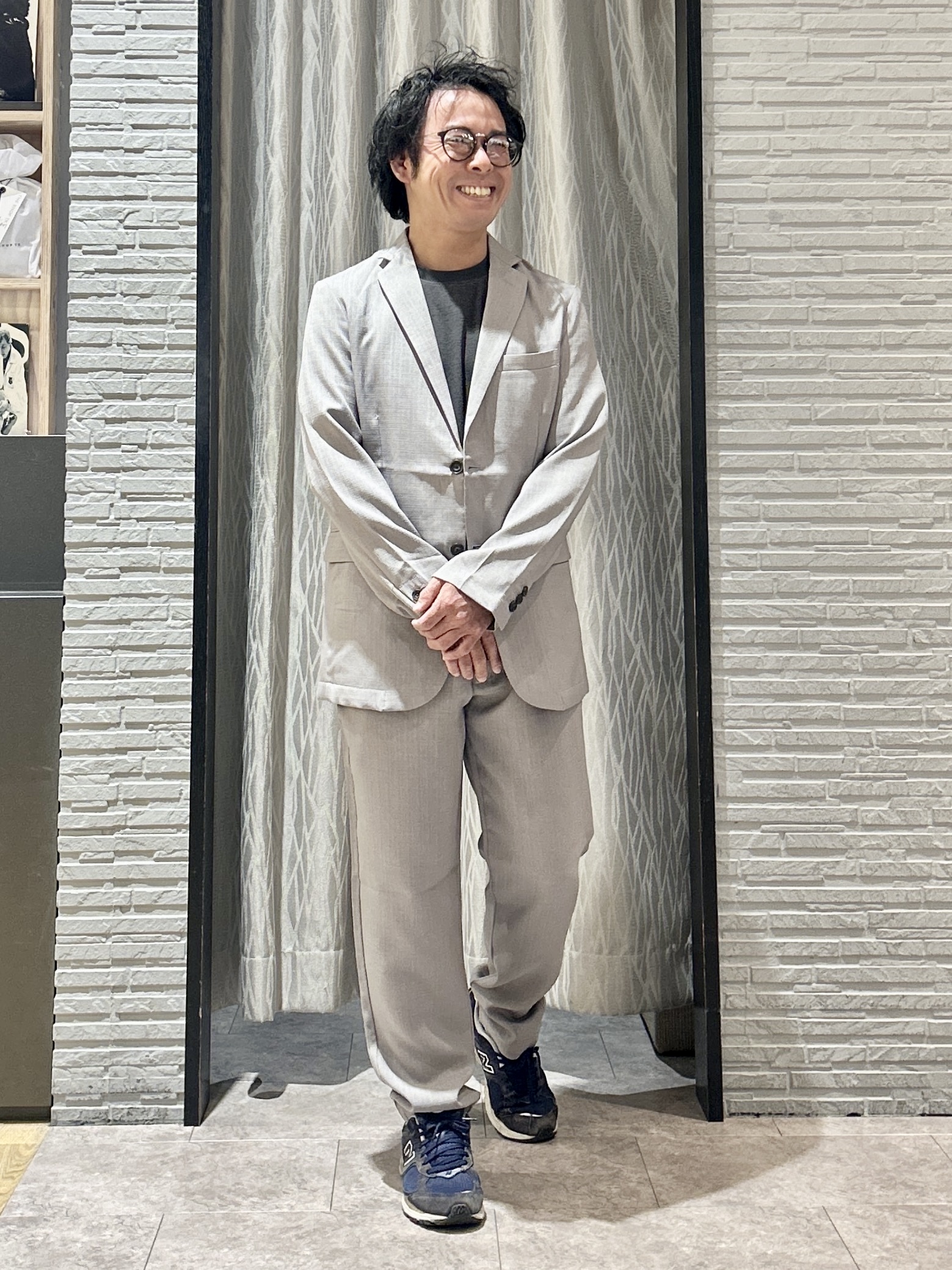 KENJI Iさんの「THE SHOP TK｜【LINO FINE】リネンライク テーラードジャケット 吸水速乾/イージーケア/UVカット/洗濯機」を使ったコーディネート