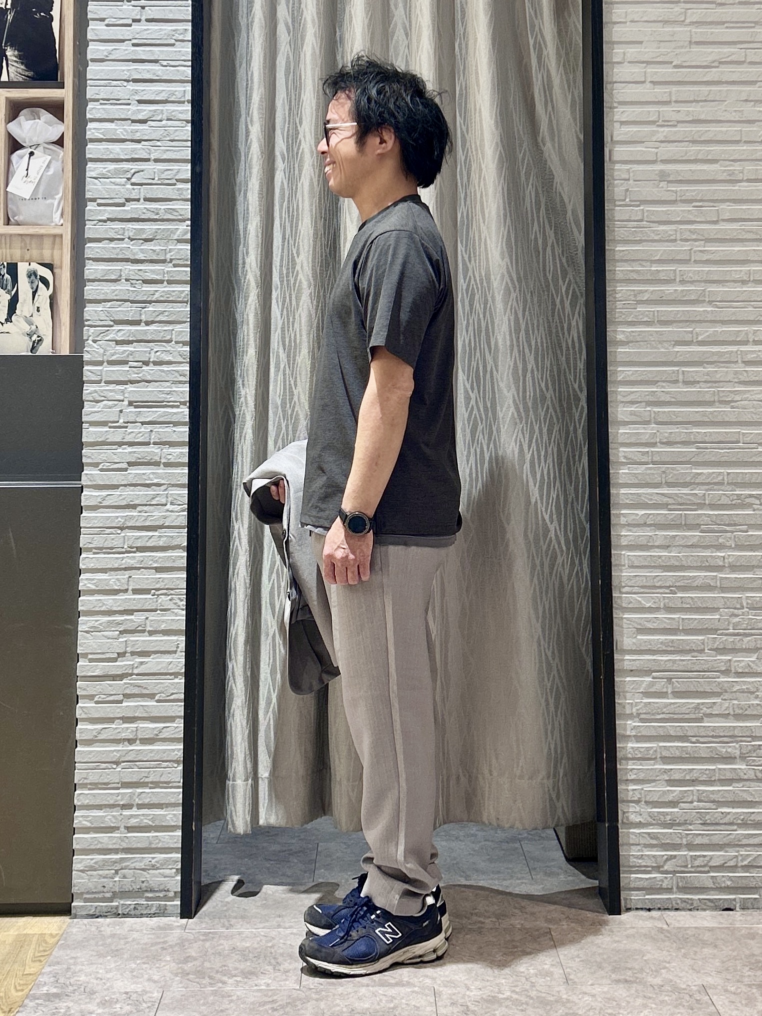 KENJI Iさんの「THE SHOP TK｜【LINO FINE】リネンライク テーラードジャケット 吸水速乾/イージーケア/UVカット/洗濯機」を使ったコーディネート