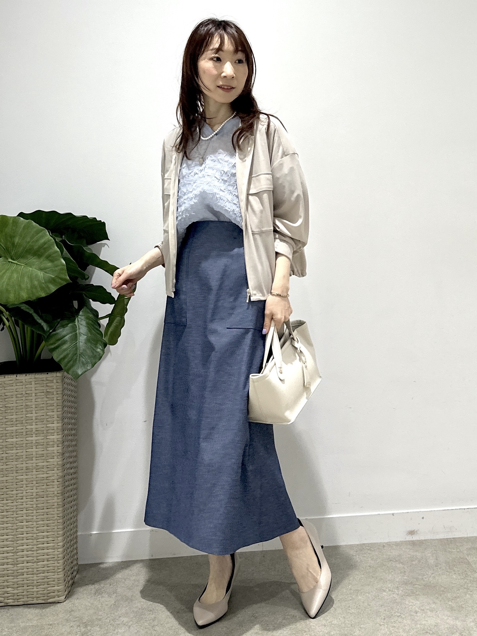 Miwaさんの「UNTITLED｜【古畑星夏さん着用/洗える】シアーブルゾン」を使ったコーディネート