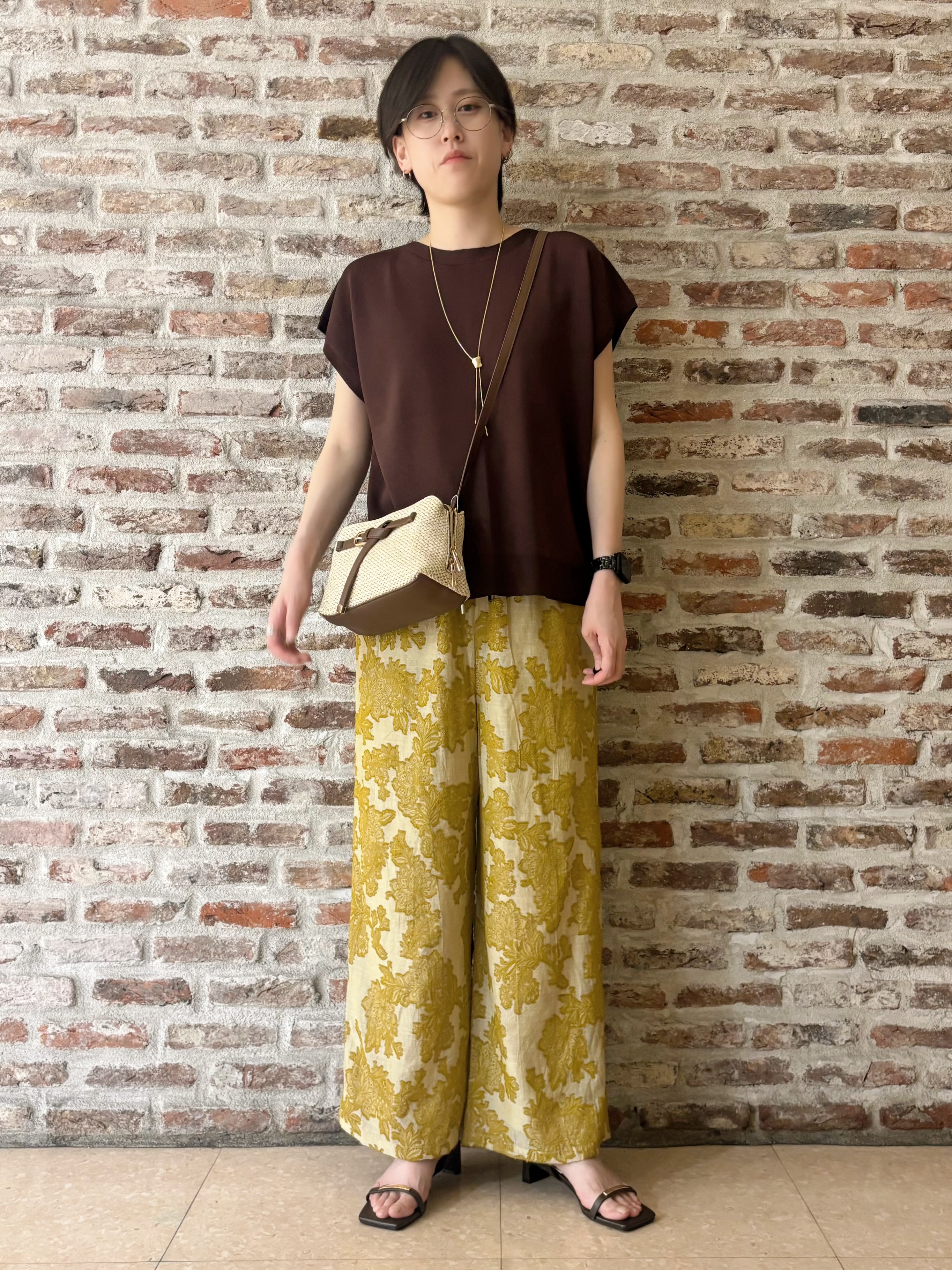 しばさんの「THE SHOP TK｜【S-XL/ひんやりタッチ】多機能フレンチスリーブニット 洗濯機OK/UVケア/毛玉になりにくい」を使ったコーディネート