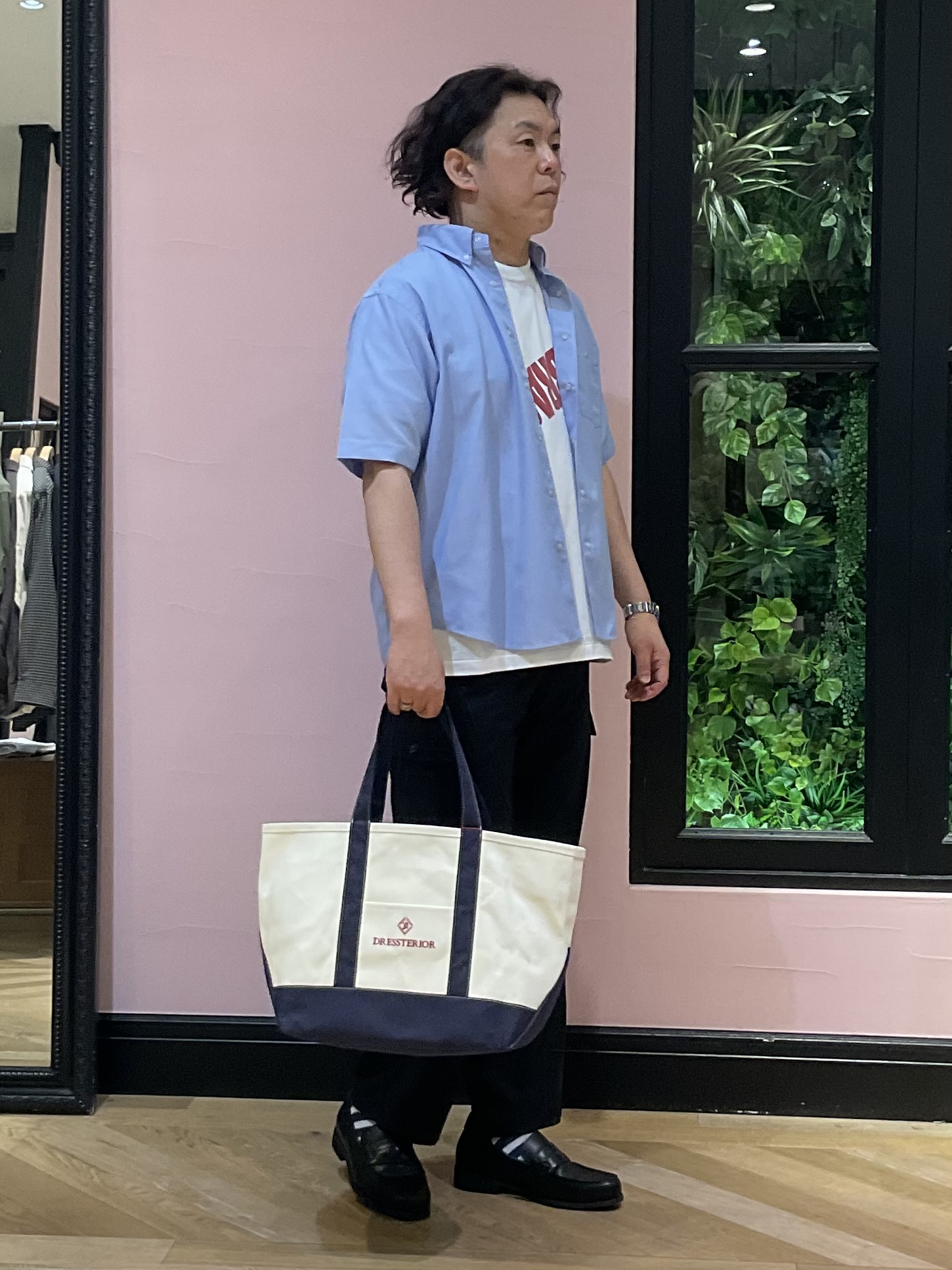 Nagaseさんの「DRESSTERIOR｜DANTON（ダントン）ドットボタン ボタンダウンシャツ ショートスリーブ」を使ったコーディネート