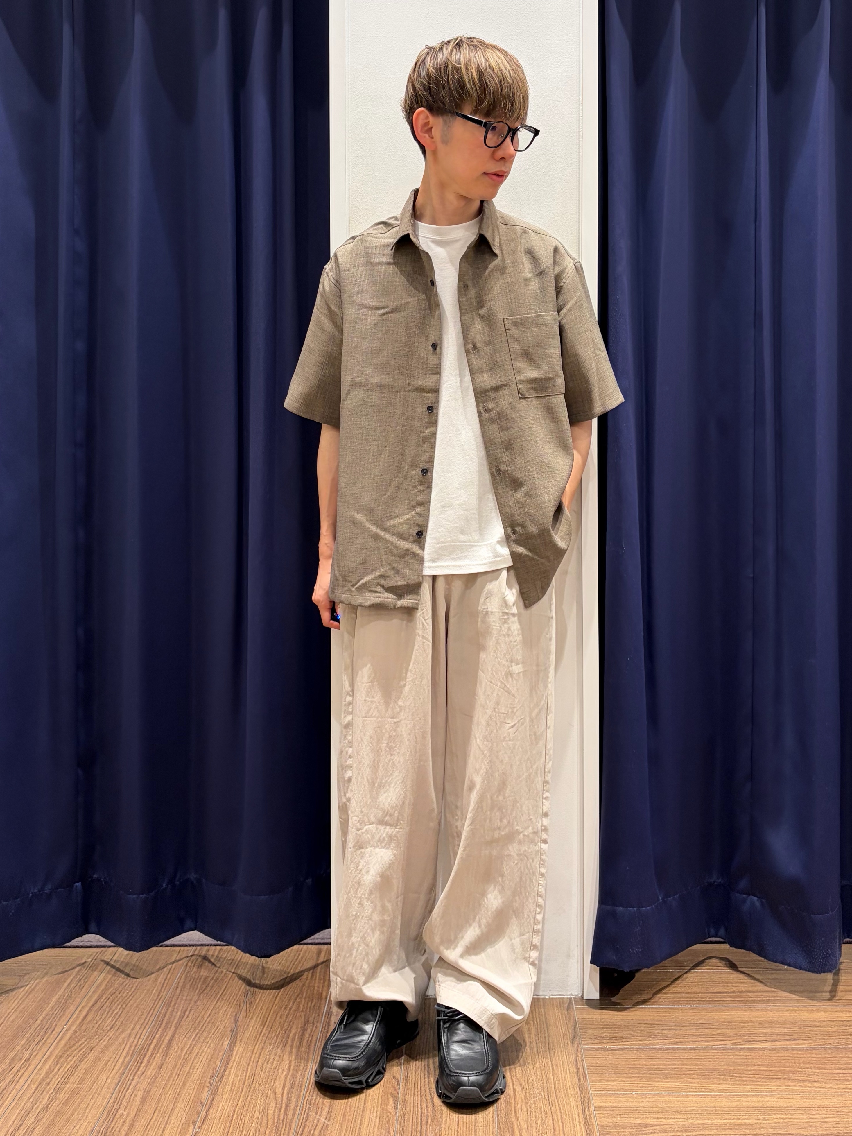 つーじーさんの「THE SHOP TK｜【LINO FINE】 リネンライク半袖シャツ UVカット／イージーケア／吸水速乾／洗濯機OK／セッ」を使ったコーディネート