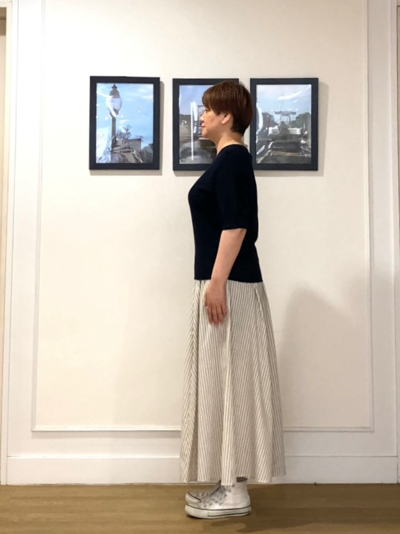 Hiroさんの「Dessin｜【洗える】ワイドリブ使いコンパクトニット」を使ったコーディネート