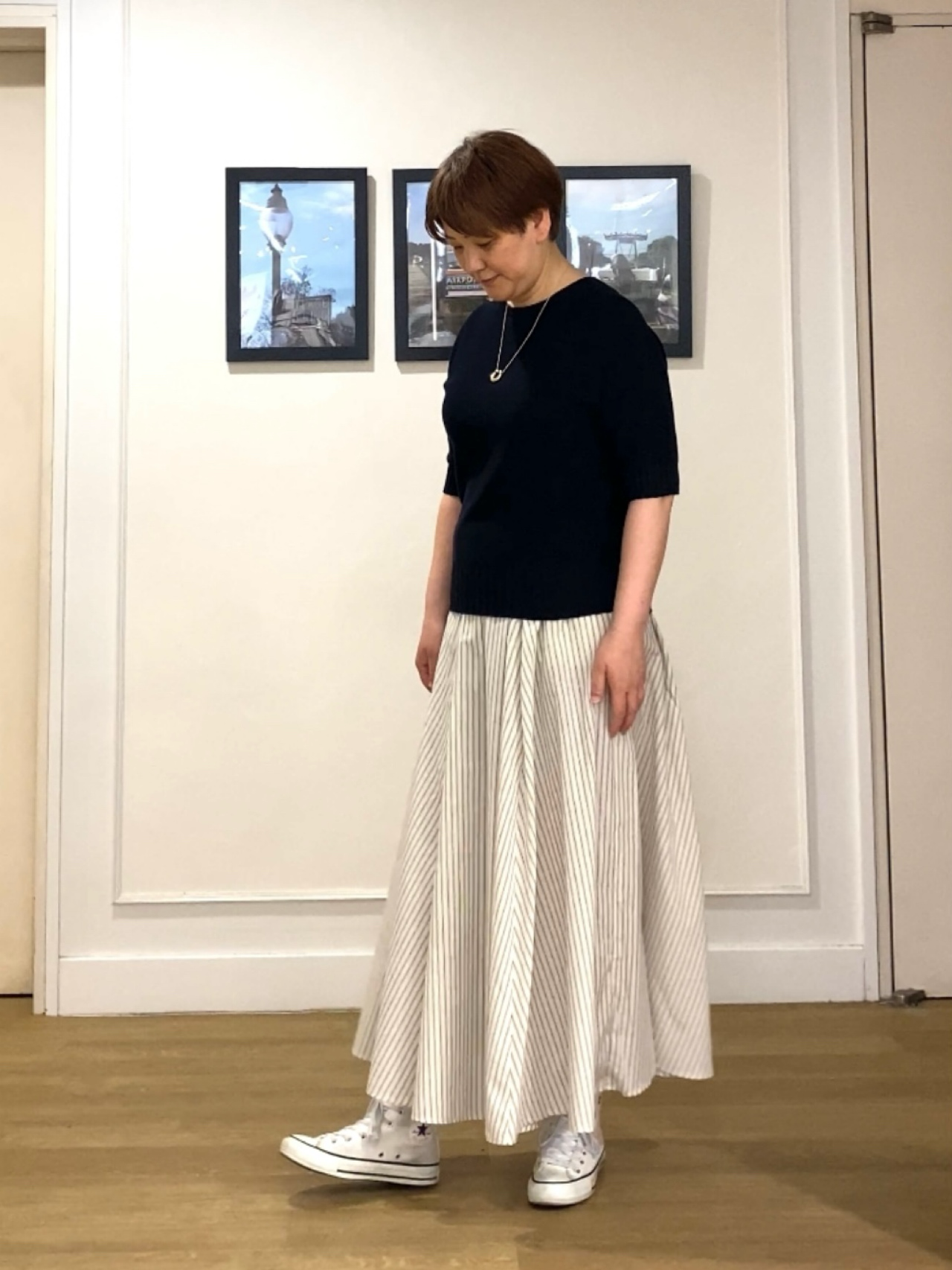 Hiroさんの「Dessin｜【洗える】ワイドリブ使いコンパクトニット」を使ったコーディネート