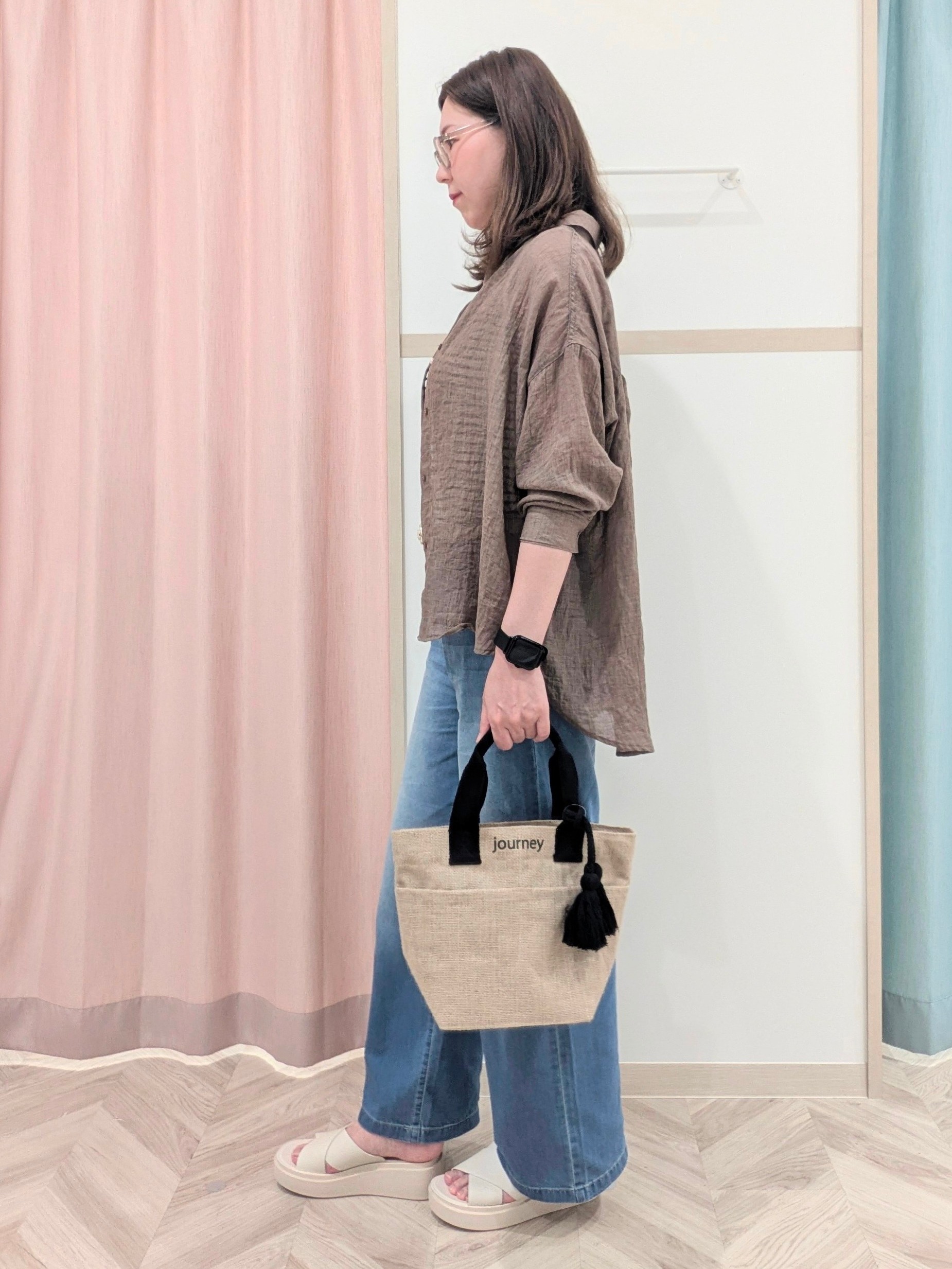 miyuさんの「SHOO･LA･RUE｜【体型カバー】ふんわり質感 やわらかこなれシアーシャツ」を使ったコーディネート