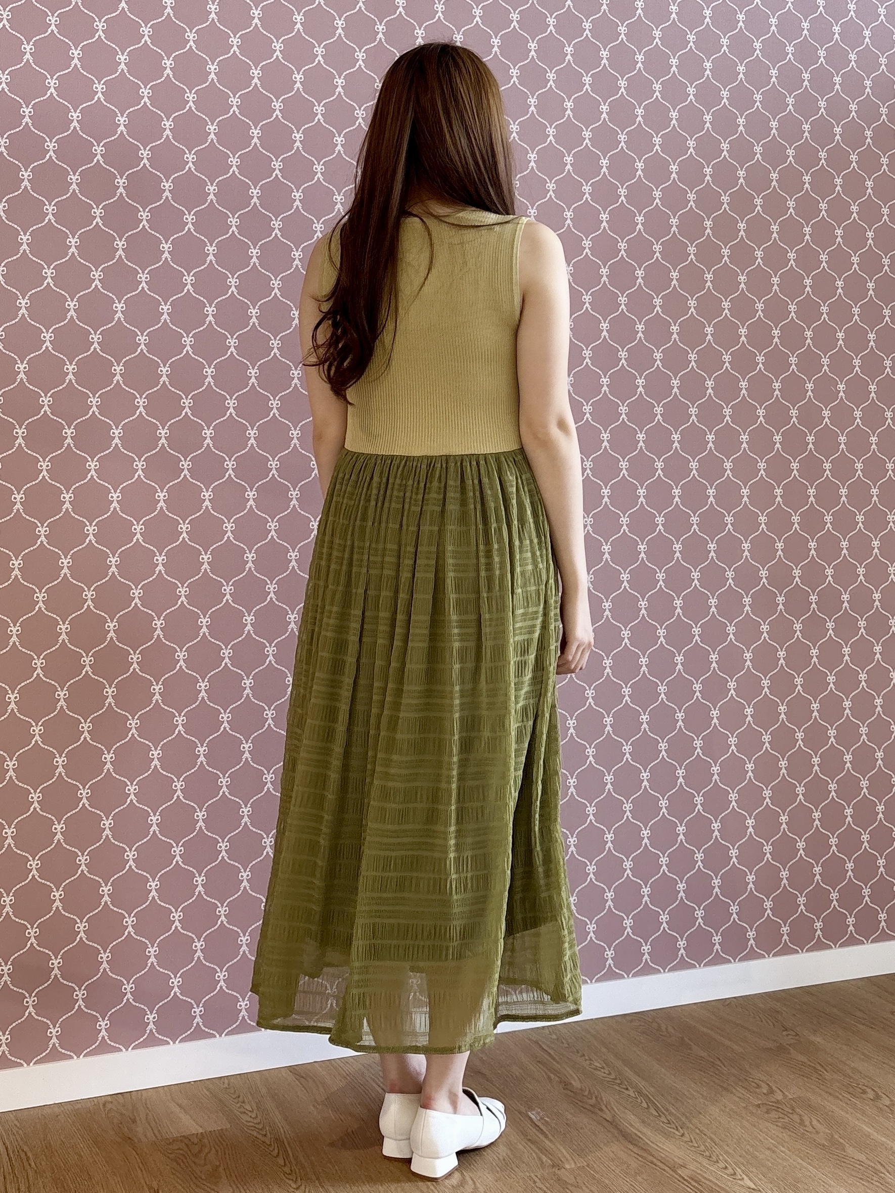 sayaさんの「grove｜【貴島明日香さん着用】リブニット&times;チュール ドッキングワンピース」を使ったコーディネート