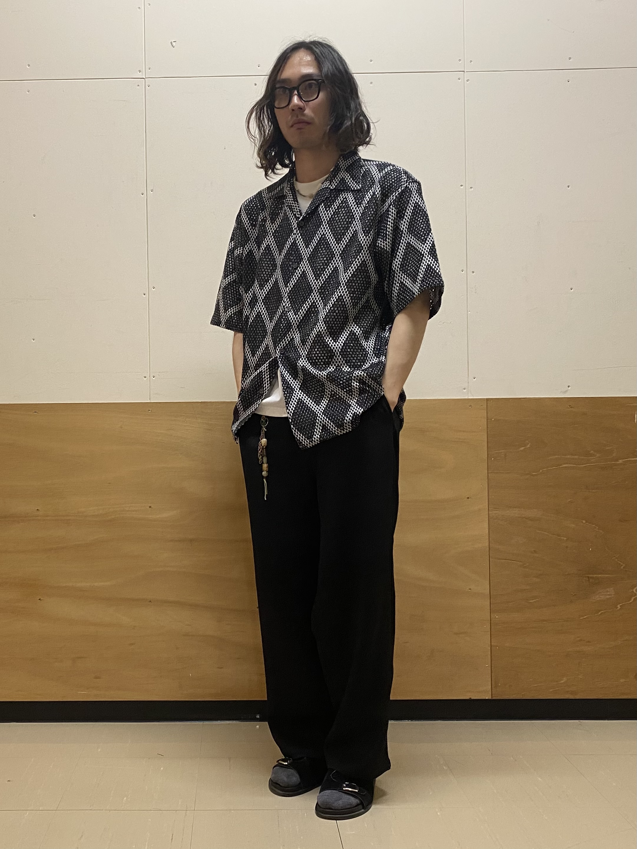 keyさんの「THE SHOP TK｜アーガイル柄 レース半袖シャツ 洗濯機OK」を使ったコーディネート