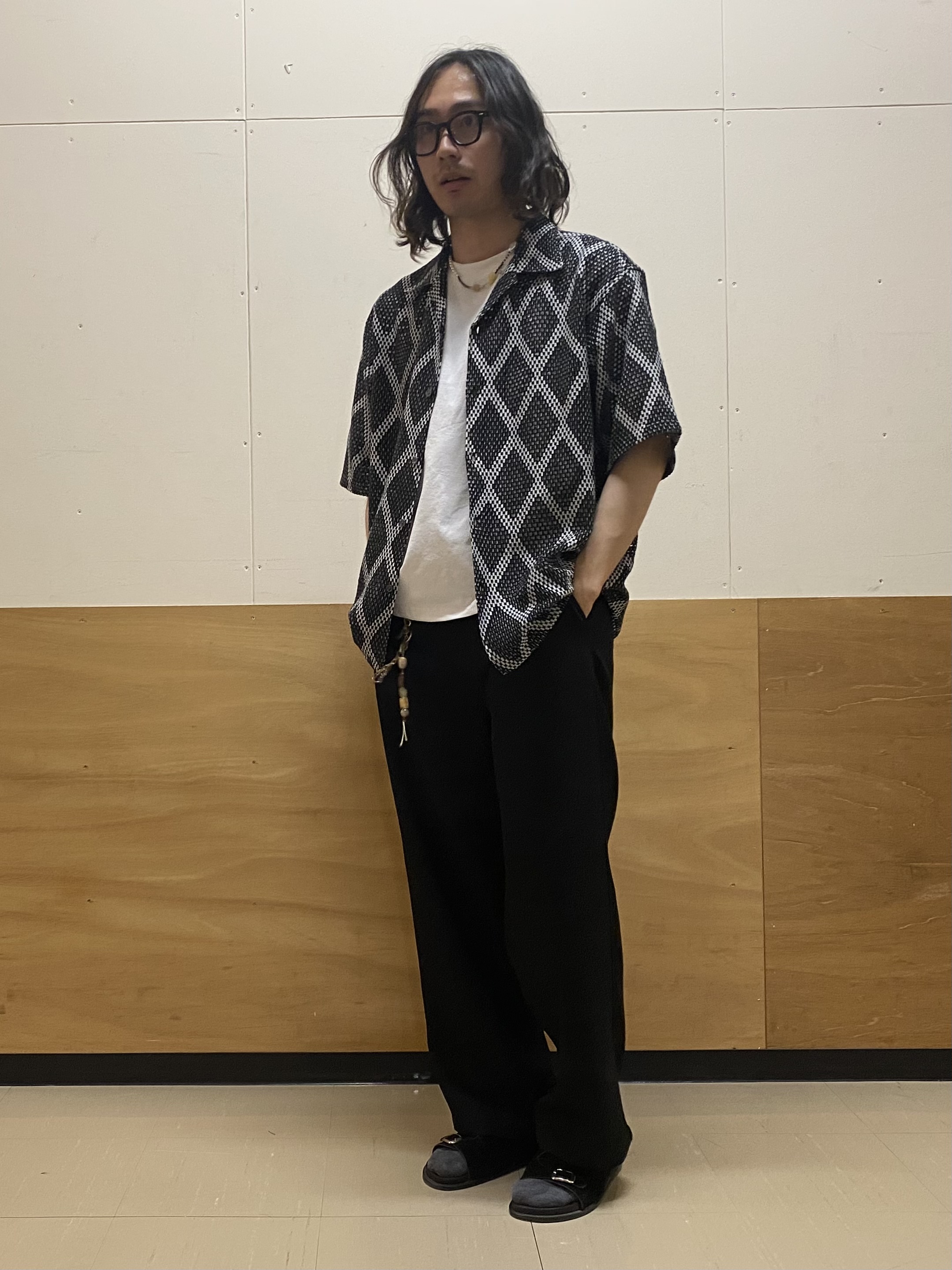 keyさんの「THE SHOP TK｜アーガイル柄 レース半袖シャツ 洗濯機OK」を使ったコーディネート