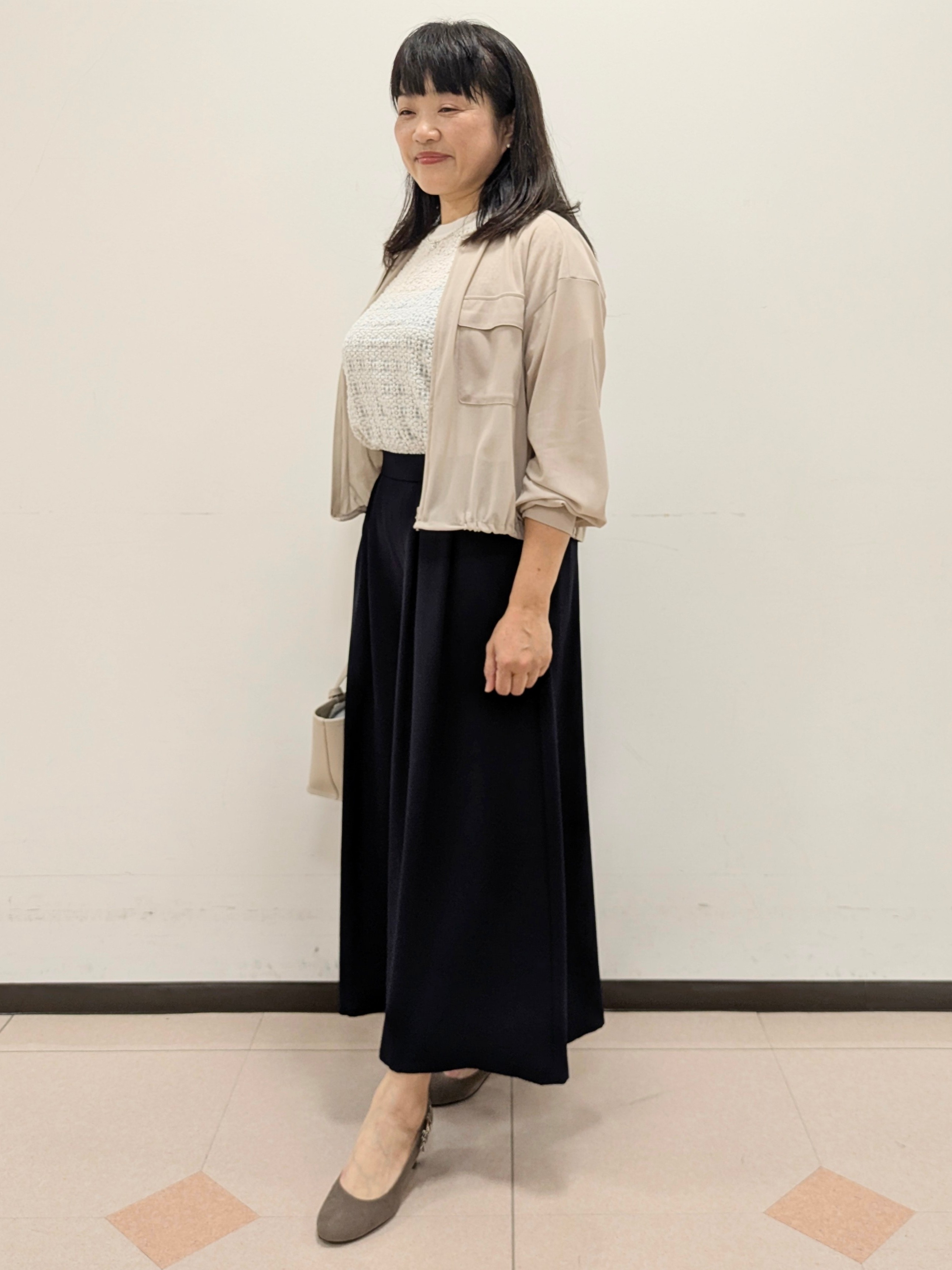 ともさんの「UNTITLED｜【古畑星夏さん着用/洗える】シアーブルゾン」を使ったコーディネート