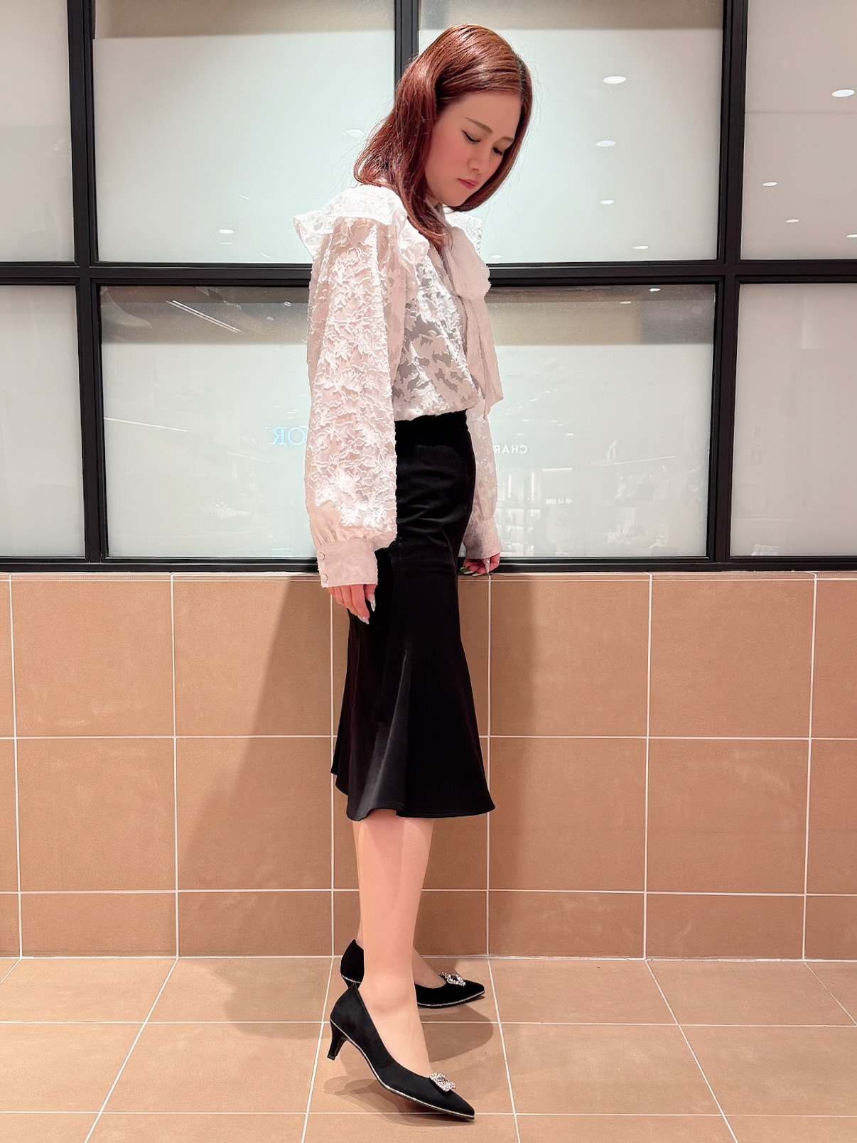 すみれさんの「ESPERANZA｜【晴雨兼用/12時間パンプス】約5.5cm　歩きやすくて疲れにくい」を使ったコーディネート