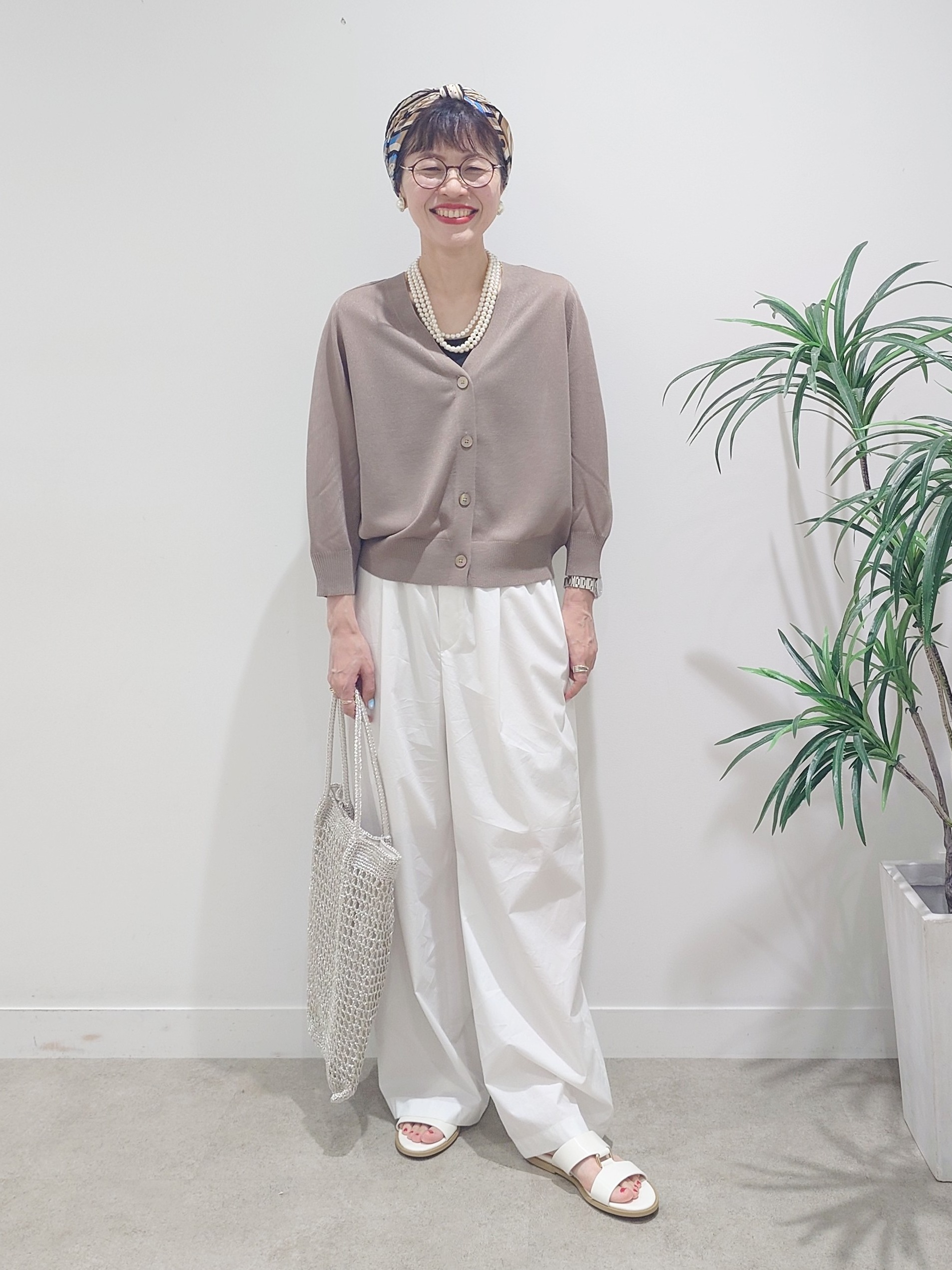 MUTSUKOさんの「UNTITLED｜【アンサンブル可/シアー】リネンエステルカーディガン」を使ったコーディネート