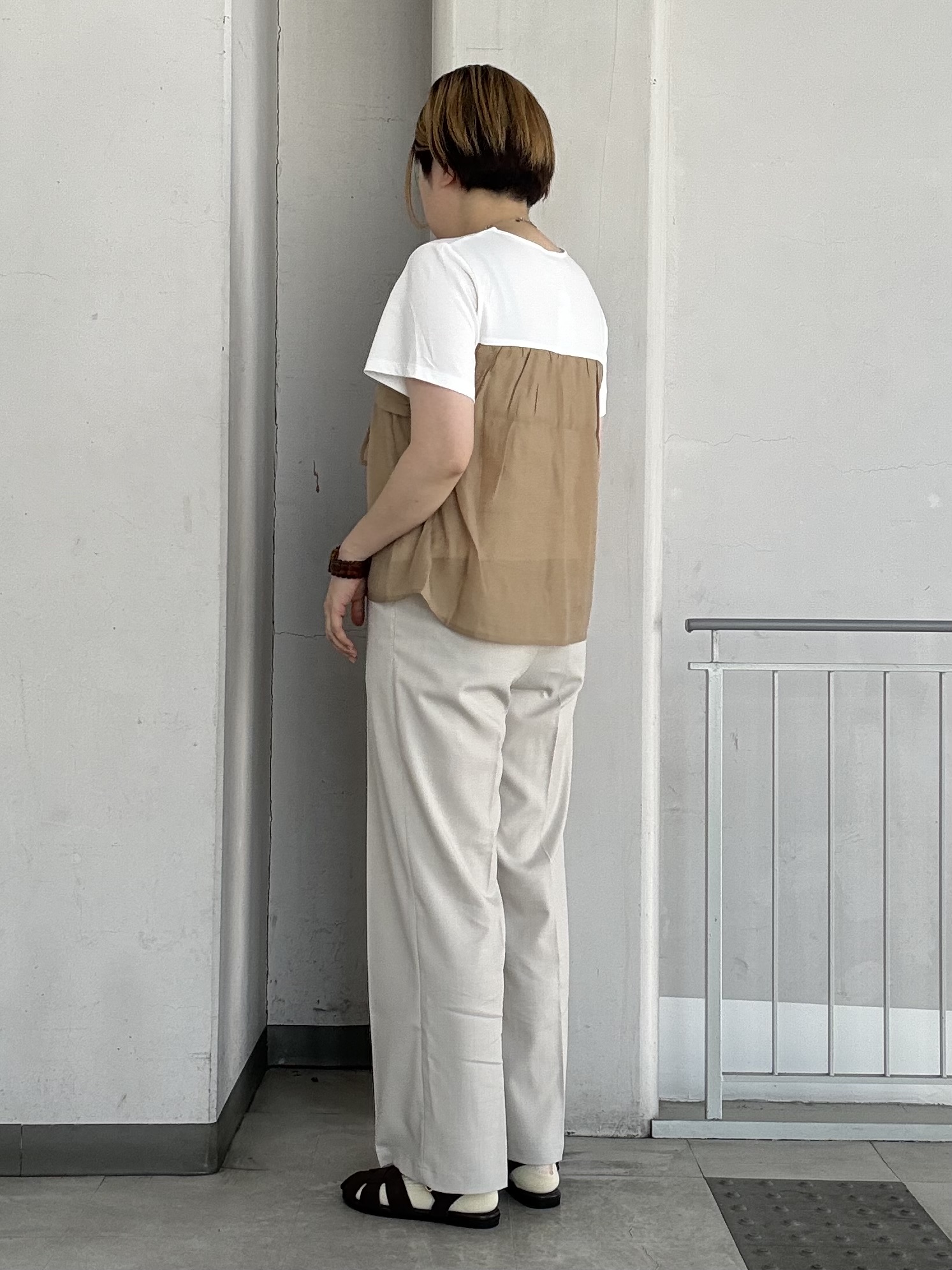 aiさんの「THE SHOP TK｜【ひんやり／吸水速乾／UV】ビスチェ風 切り替えTシャツ」を使ったコーディネート