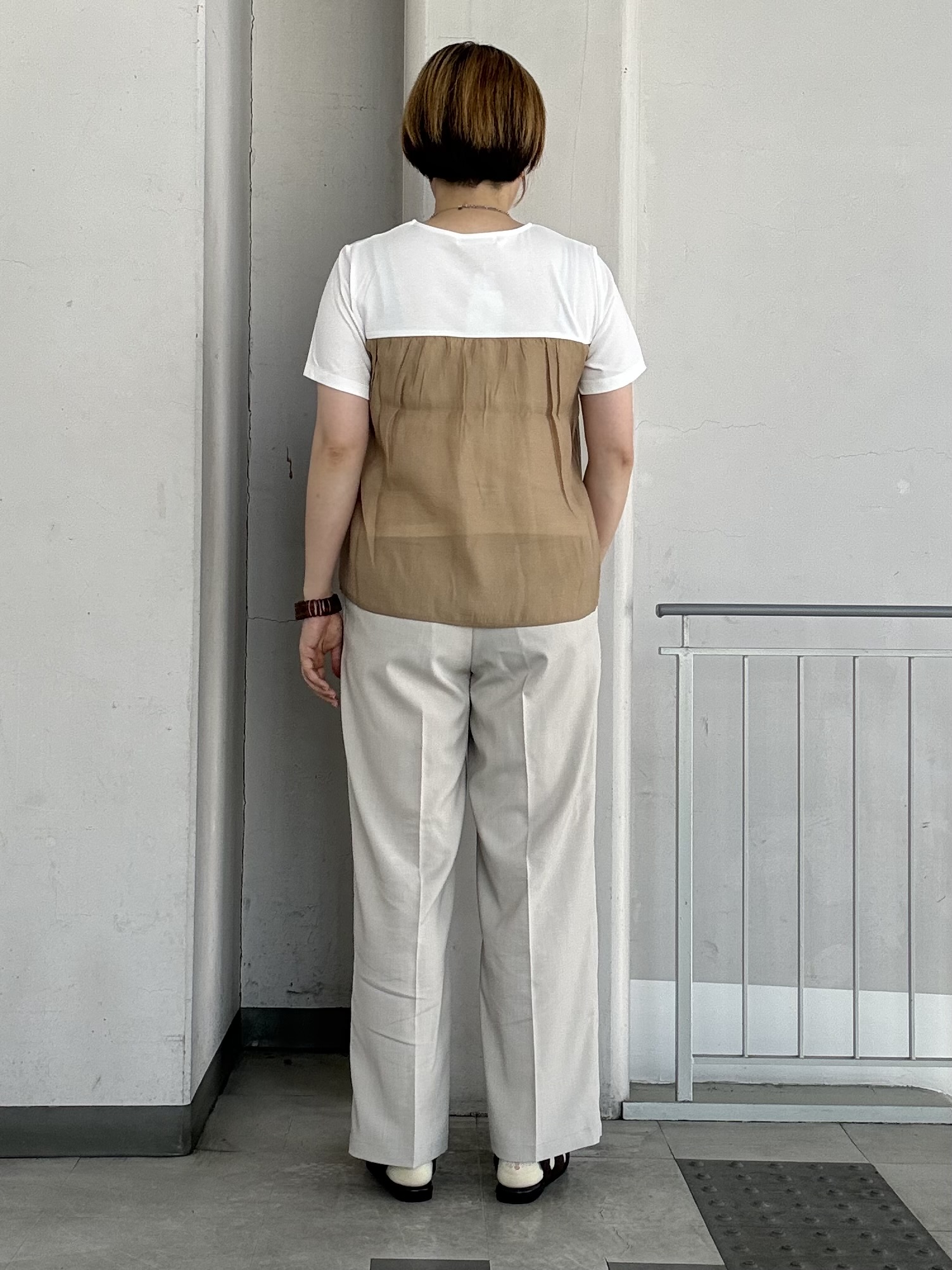 aiさんの「THE SHOP TK｜【ひんやり／吸水速乾／UV】ビスチェ風 切り替えTシャツ」を使ったコーディネート