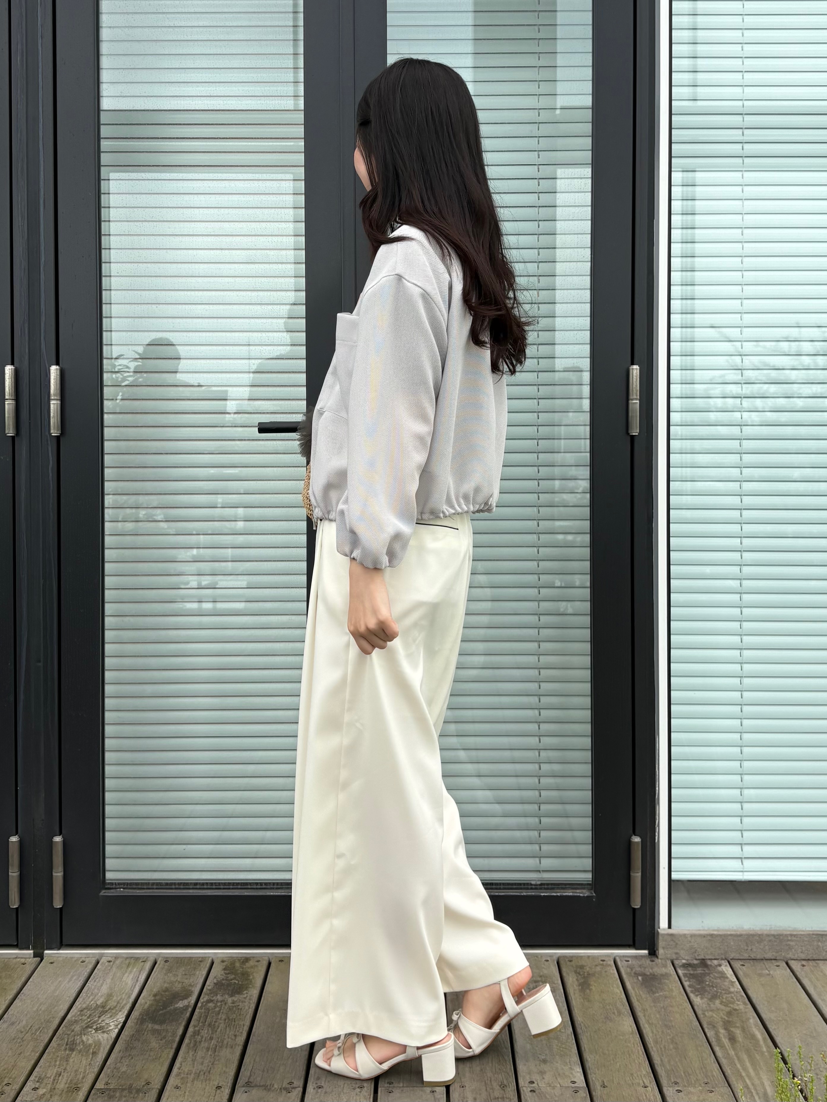 AOIさんの「Couture brooch｜【洗濯機可】シアーメッシュ ブルゾン」を使ったコーディネート