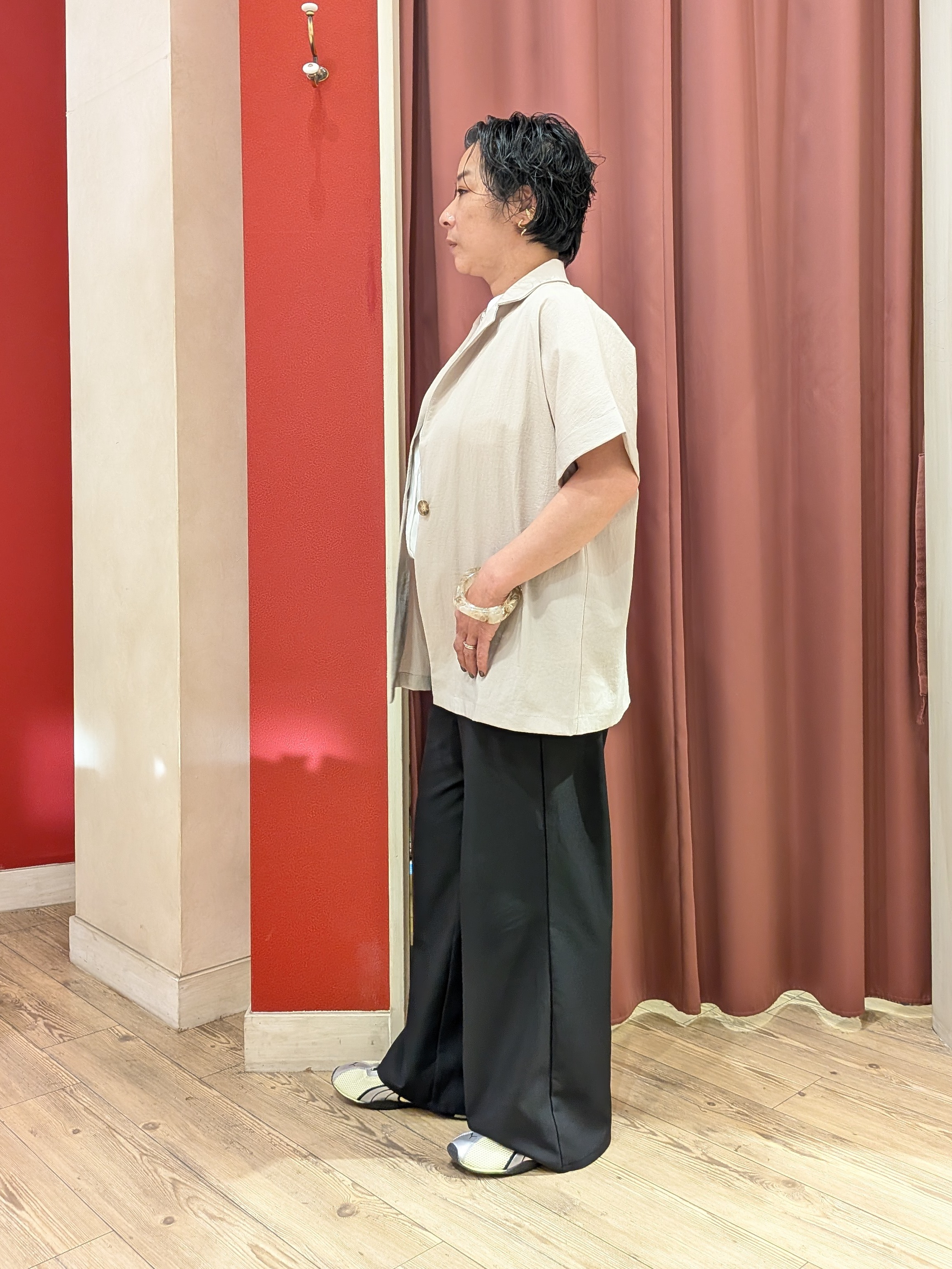 cameさんの「SHOO･LA･RUE｜【高レビュー/洗濯機可/セットアップ可】軽凛(かろりん) ひんやり半袖ジャケット」を使ったコーディネート