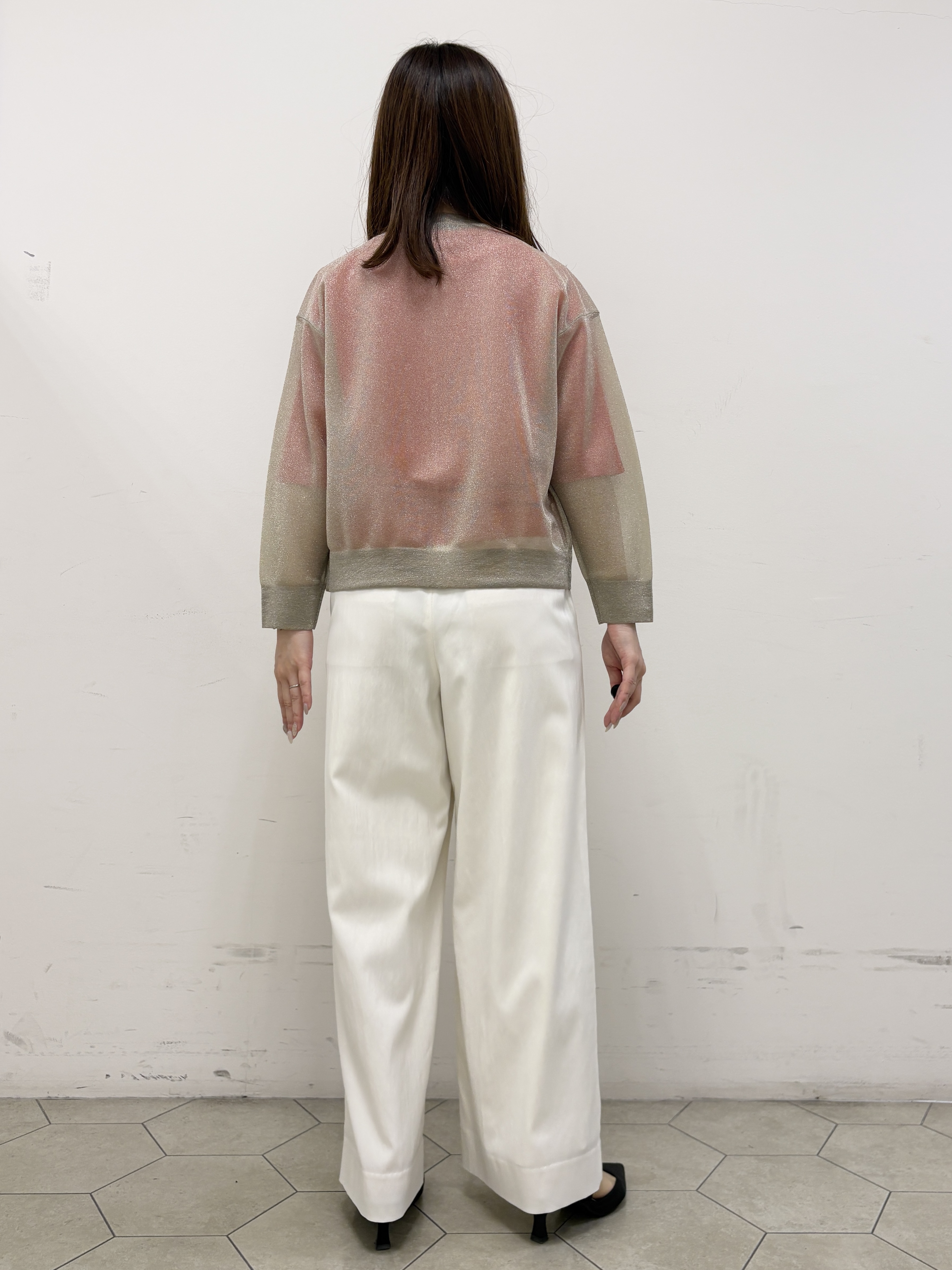 kahoさんの「INDIVI｜【UVケア/接触冷感／アンサンブル】丸首カーディガン＆袖スリット5分袖ニット」を使ったコーディネート