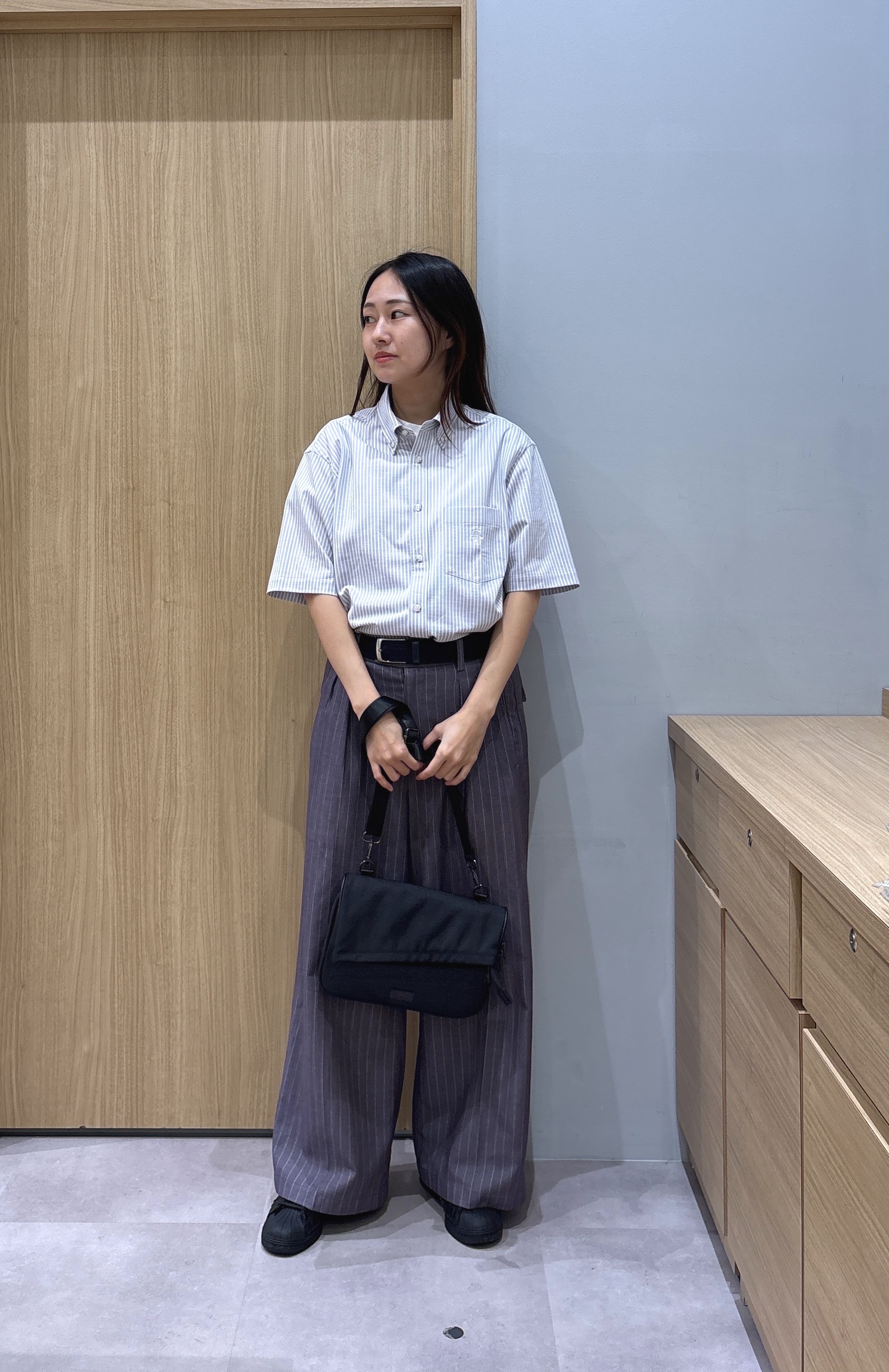 よぴさんの「TAKEO KIKUCHI｜【接触冷感】ジャージストライプ シャツ」を使ったコーディネート